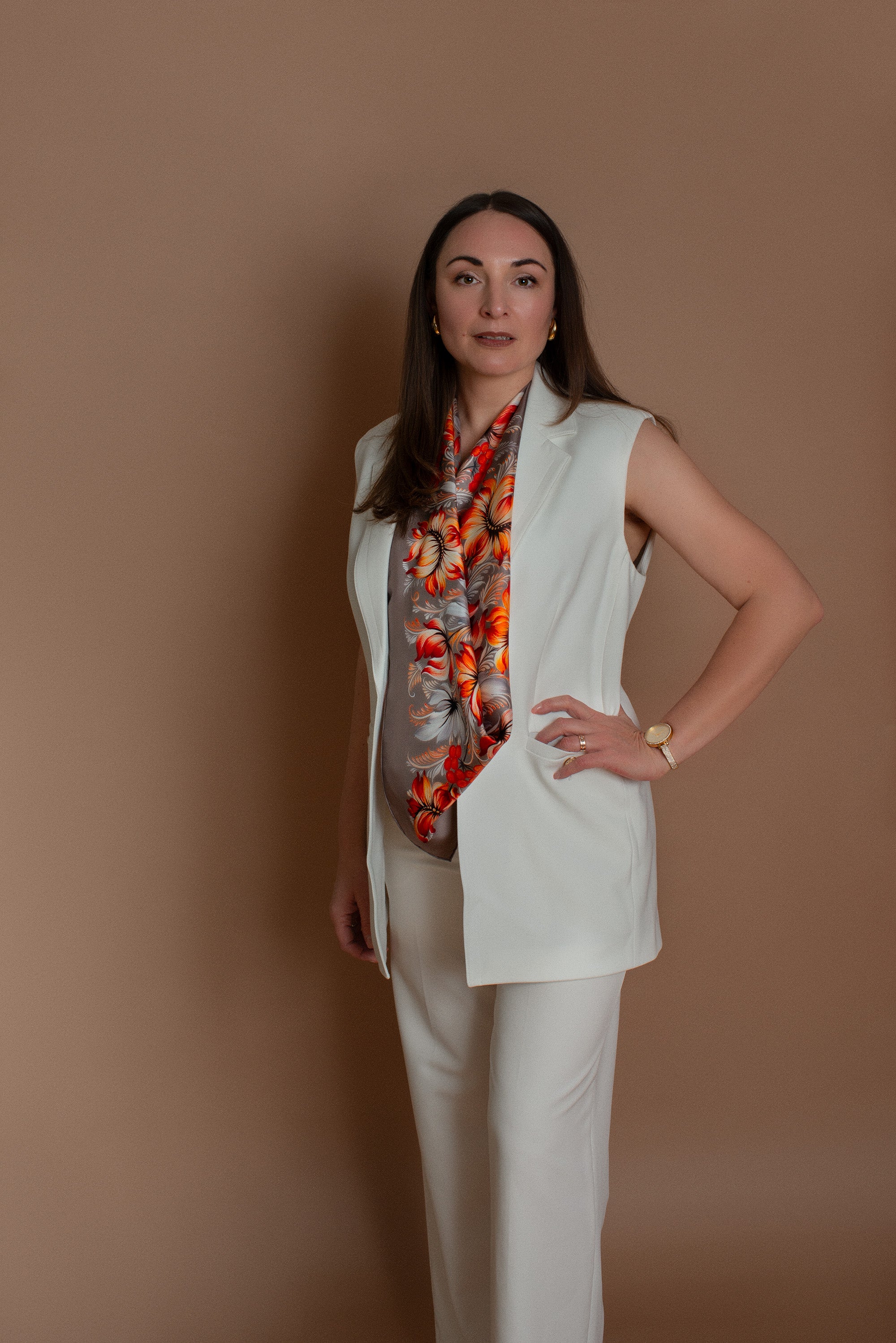 Silk Scarf "Golden Harvest"