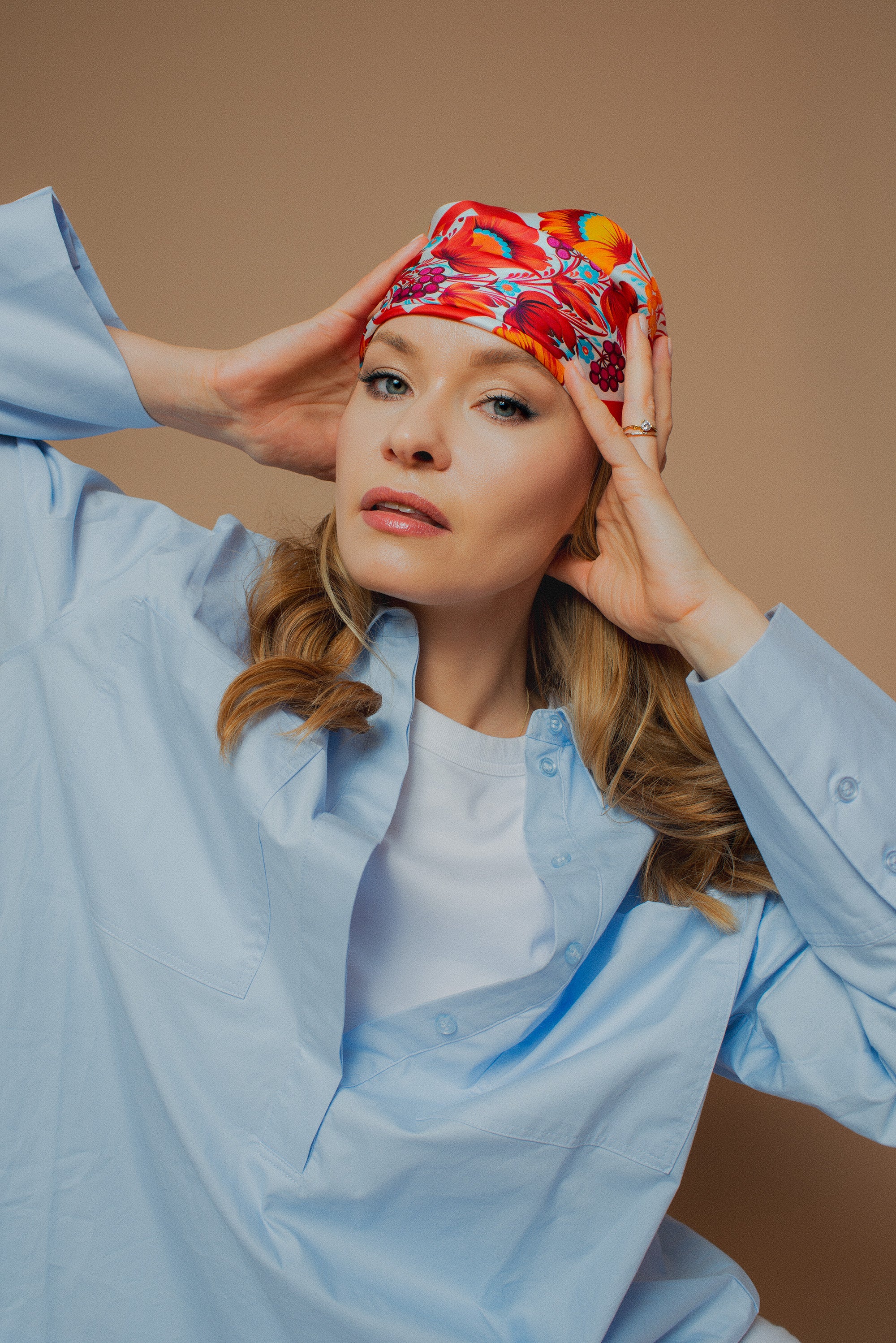 Silk Scarf "Scarlet Symphony"