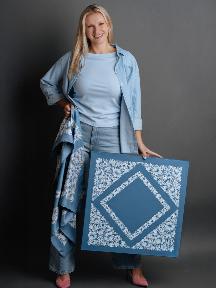 Golden Twilight — Silk Scarf – Kateryna Kryvolap