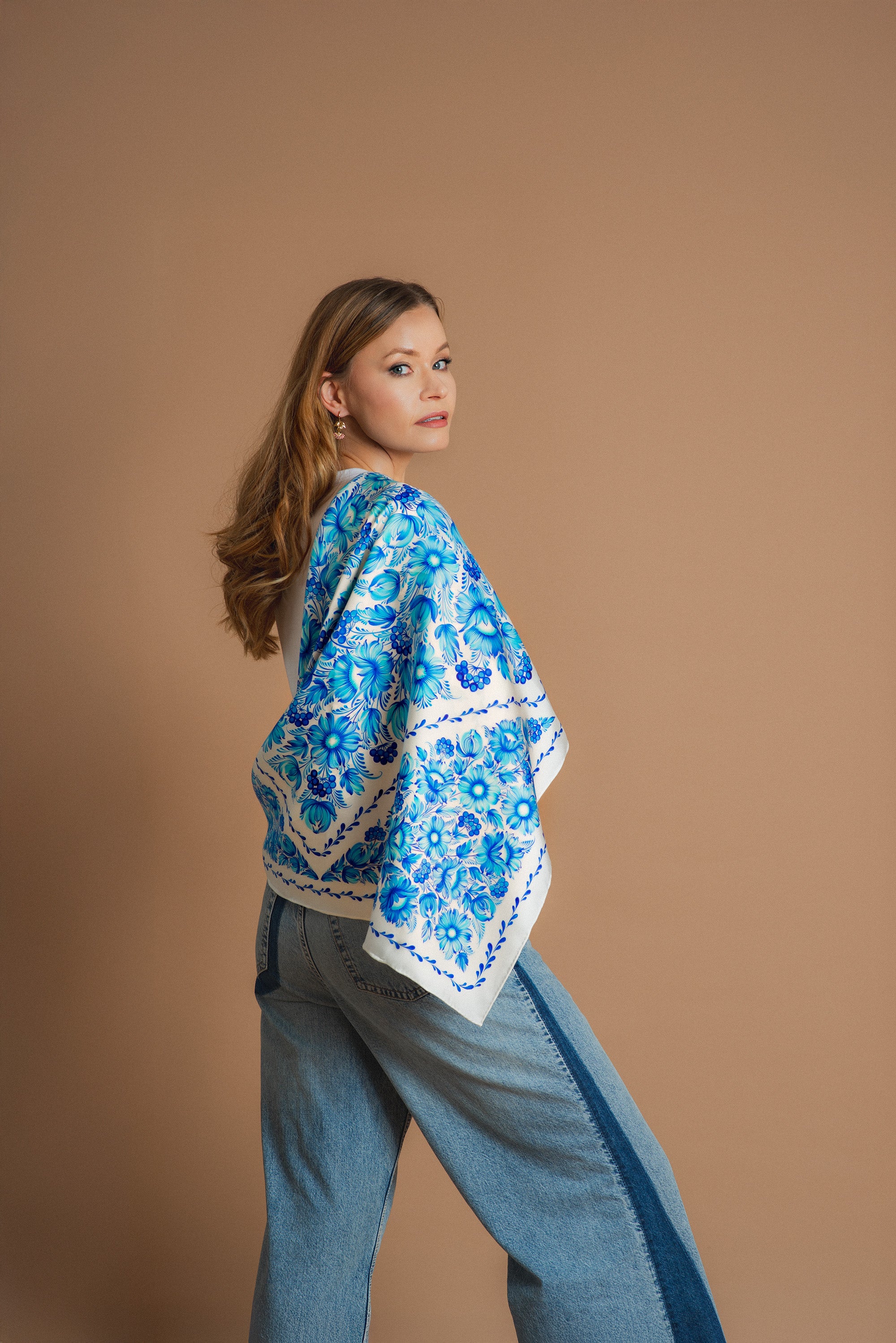 Silk Scarf "Blue Serenade"