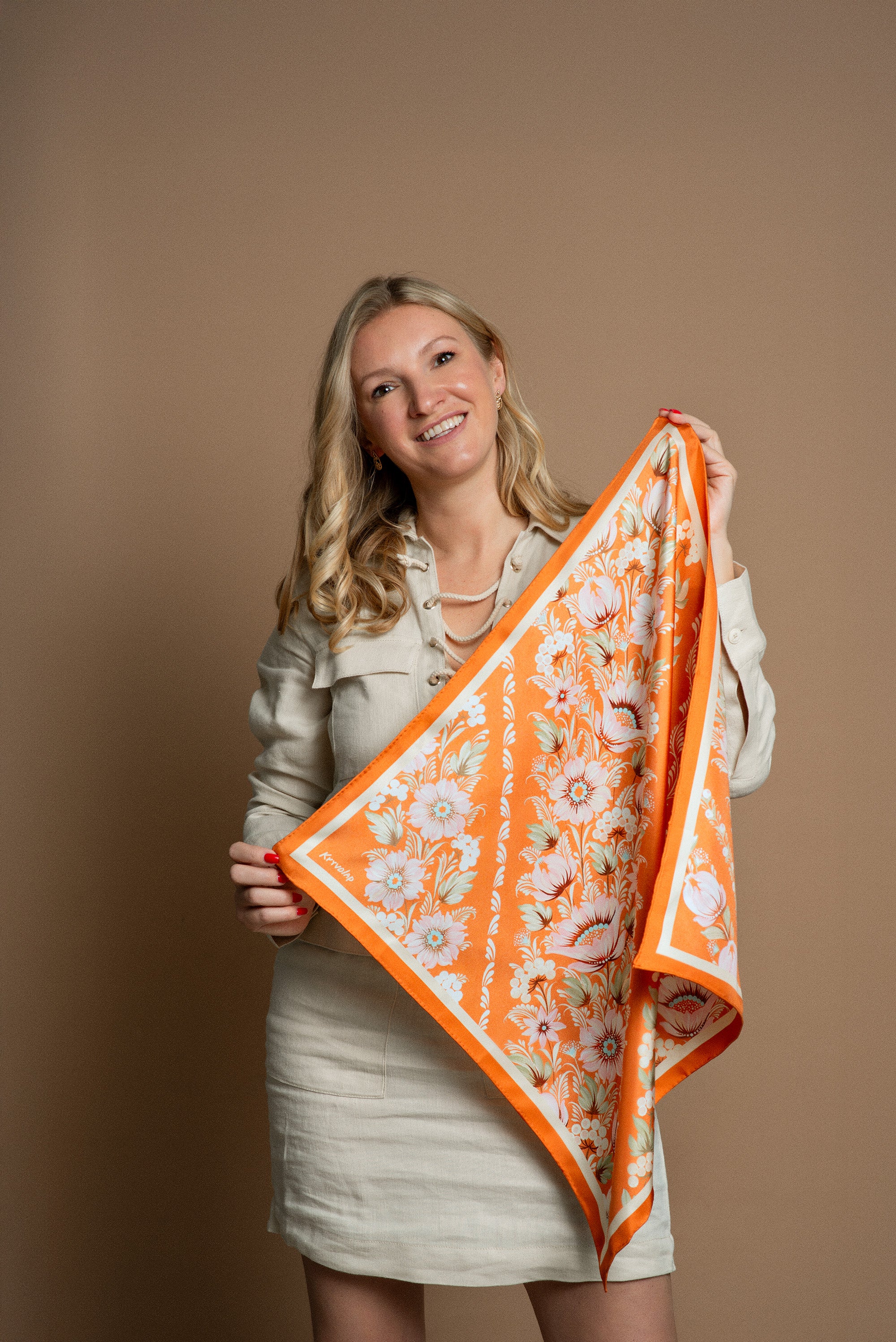Silk Scarf "Blush Harmony"