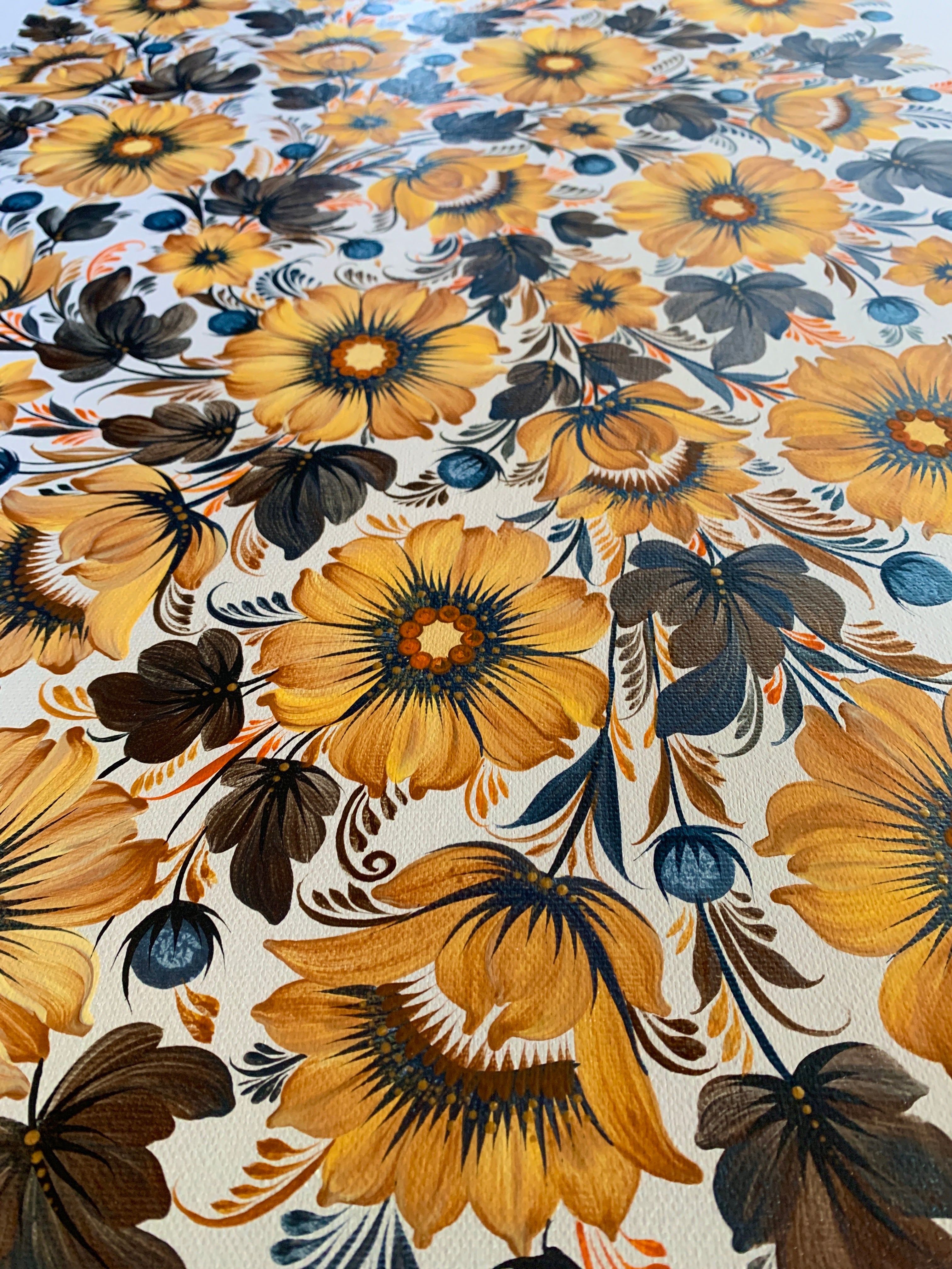 OCHER TAPESTRY - 24 in x 36 in (61 cm x 92 cm)