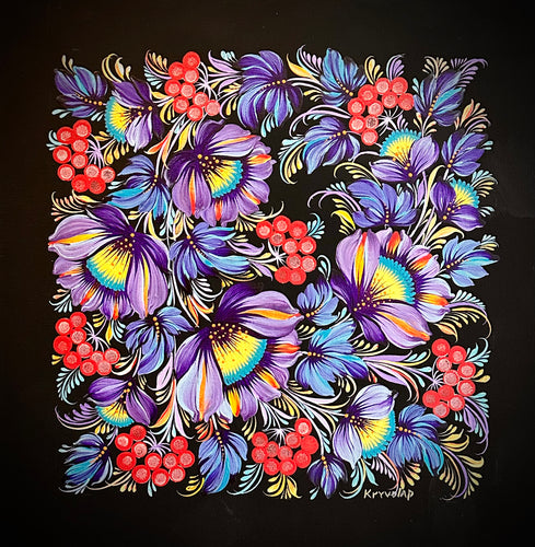 NOCTURNAL BLOSSOMS - 14 in x 14 in (35.5 cm x 35.5 cm)