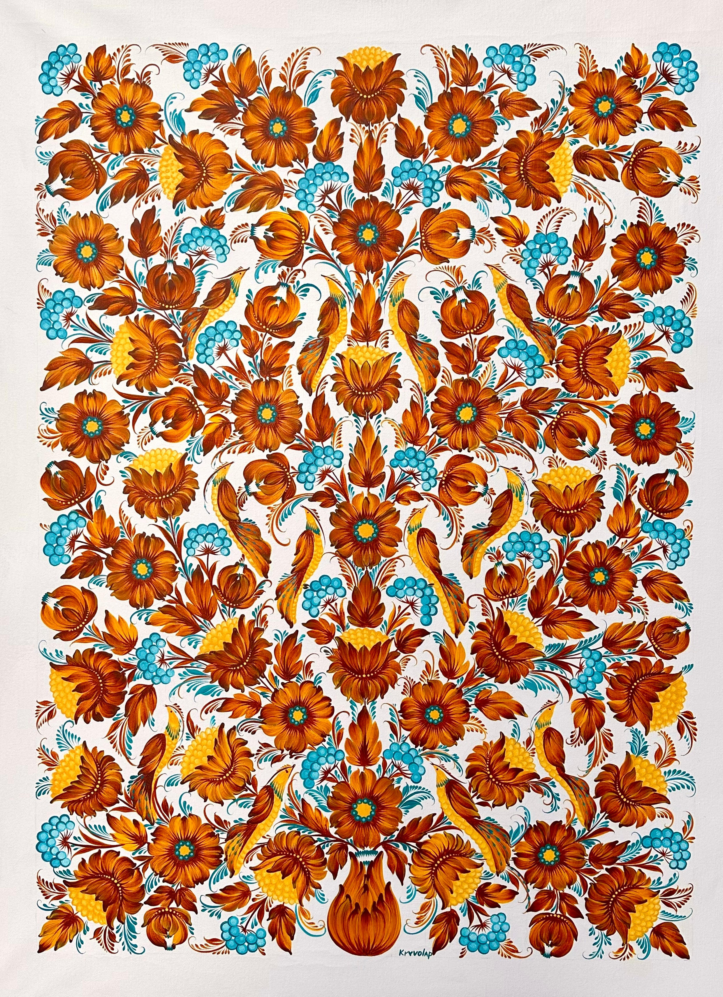 SUNSET WHISPERS IN PETRYKIVKA - 30 in x 40 in (76.2 cm x 101.6 cm)