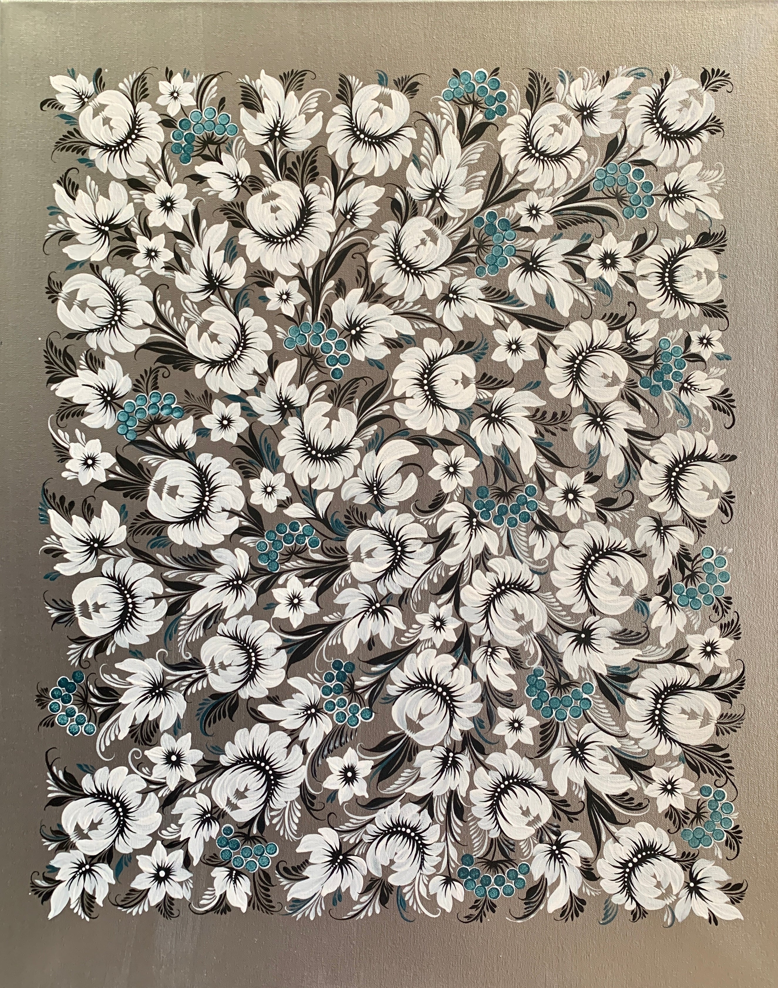 SILVER GARDEN SERENADE
- 24 in x 30 in (61 cm x 76.2 cm)