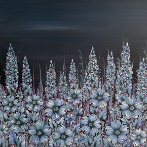 SAPPHIRE GARDEN - 24 in x 24 in (61 cm x 61 cm)