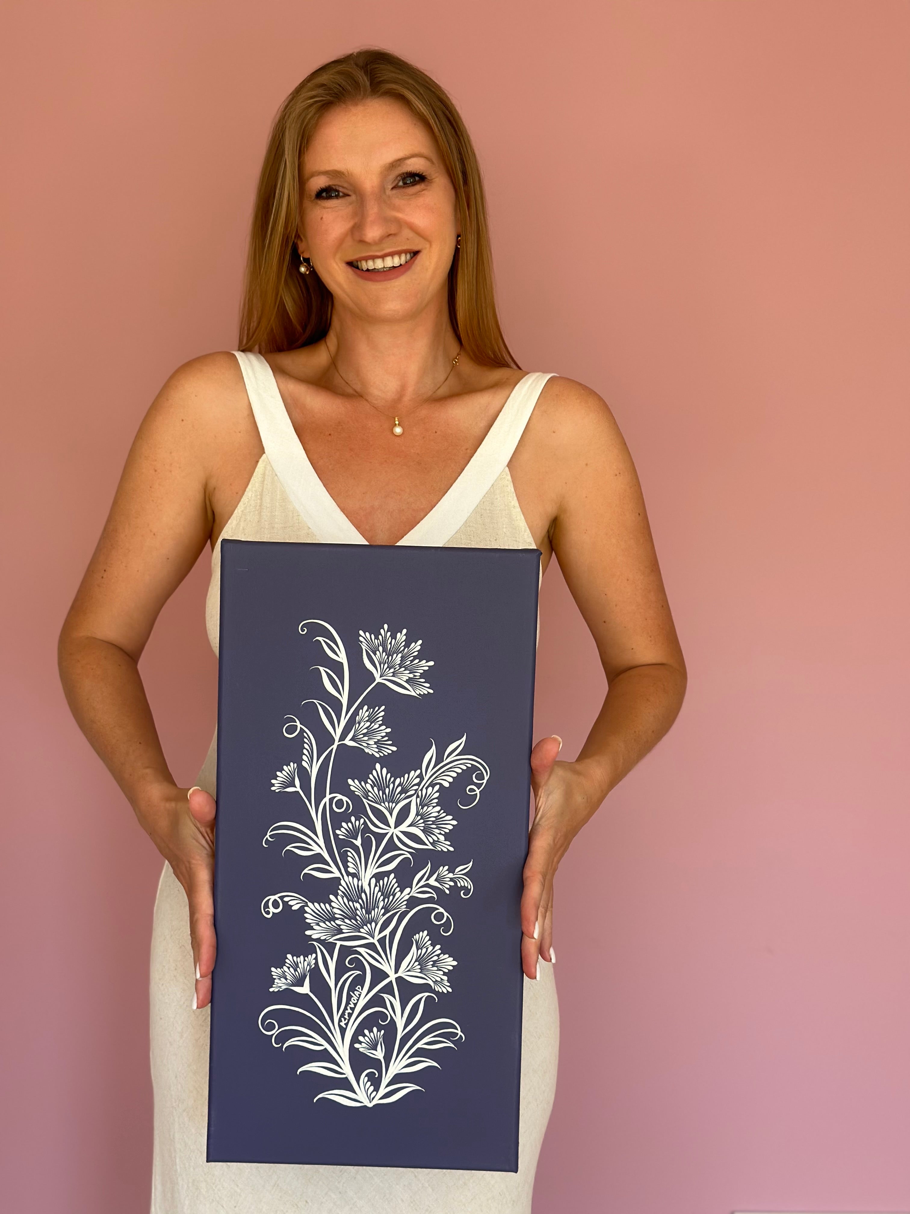 LACE FLOWER DANCE - 10 in x 20 in (25.4 cm x 50.8 cm)