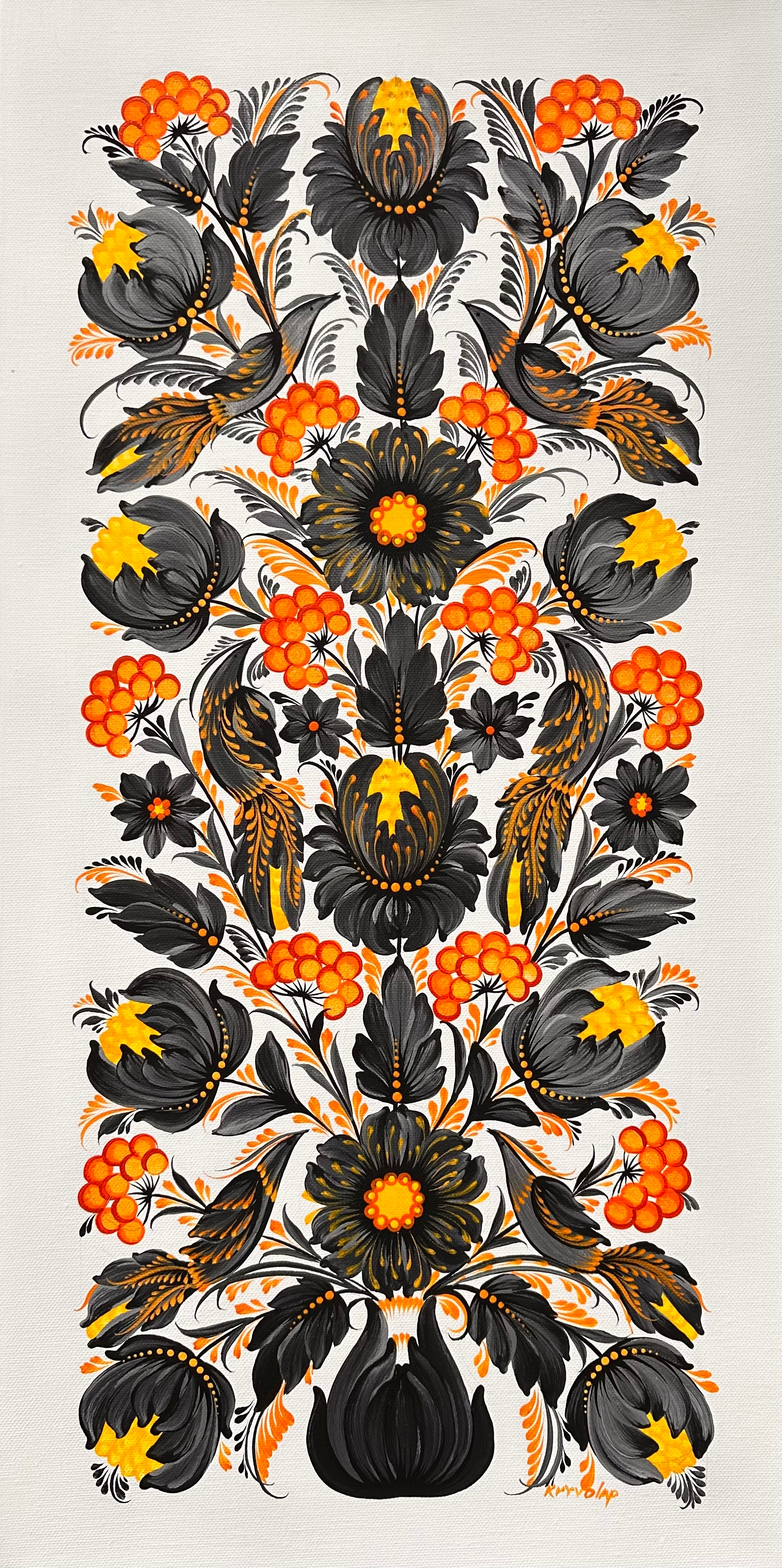 EMBERS ASCENDING - 12 in x 24 in (30.5 cm x 60.9cm)