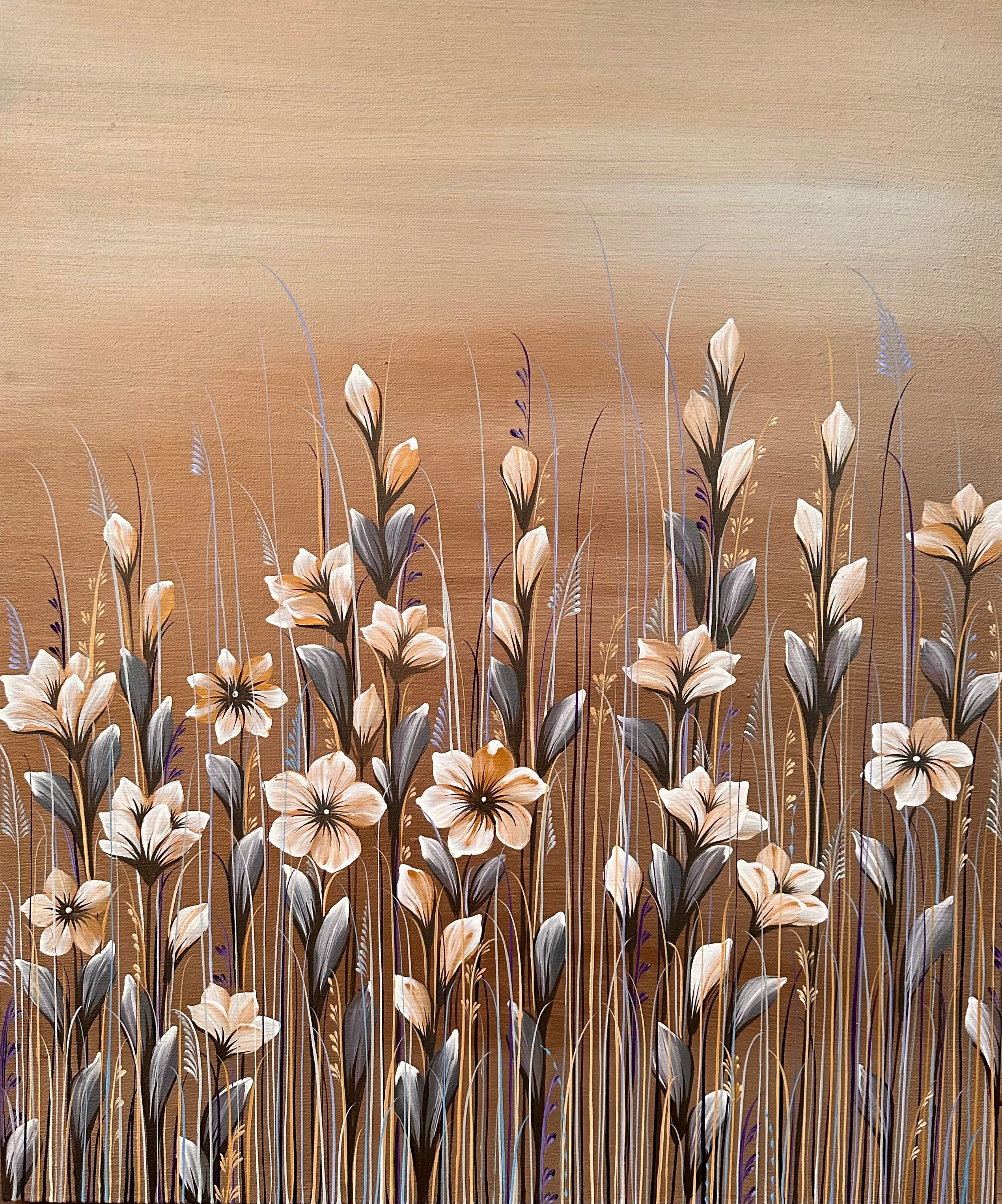 BLOSSOMS IN BRONZE - 20 in x 24 in (50.8 cm x 61 cm)