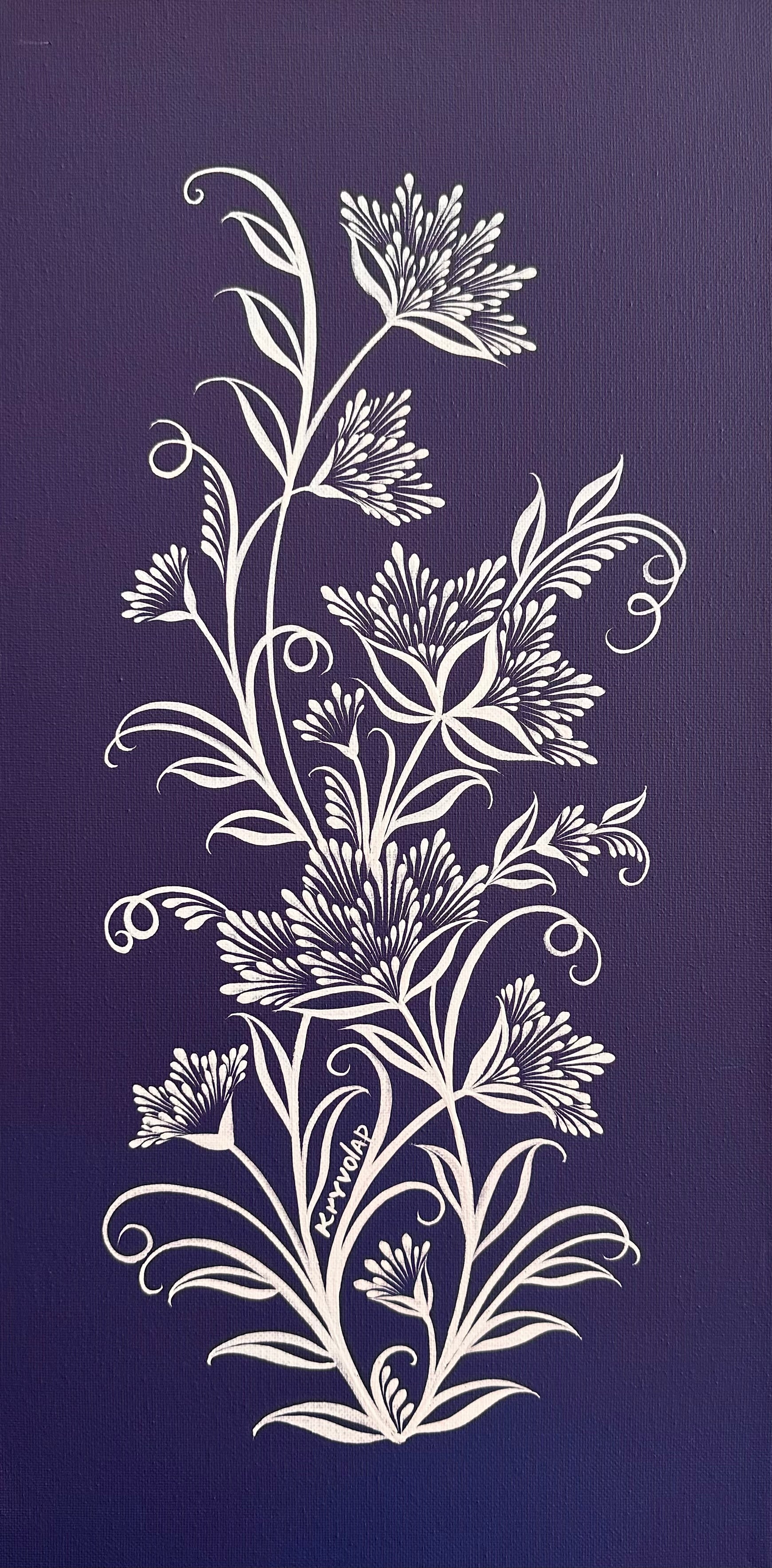 LACE FLOWER DANCE - 10 in x 20 in (25.4 cm x 50.8 cm)