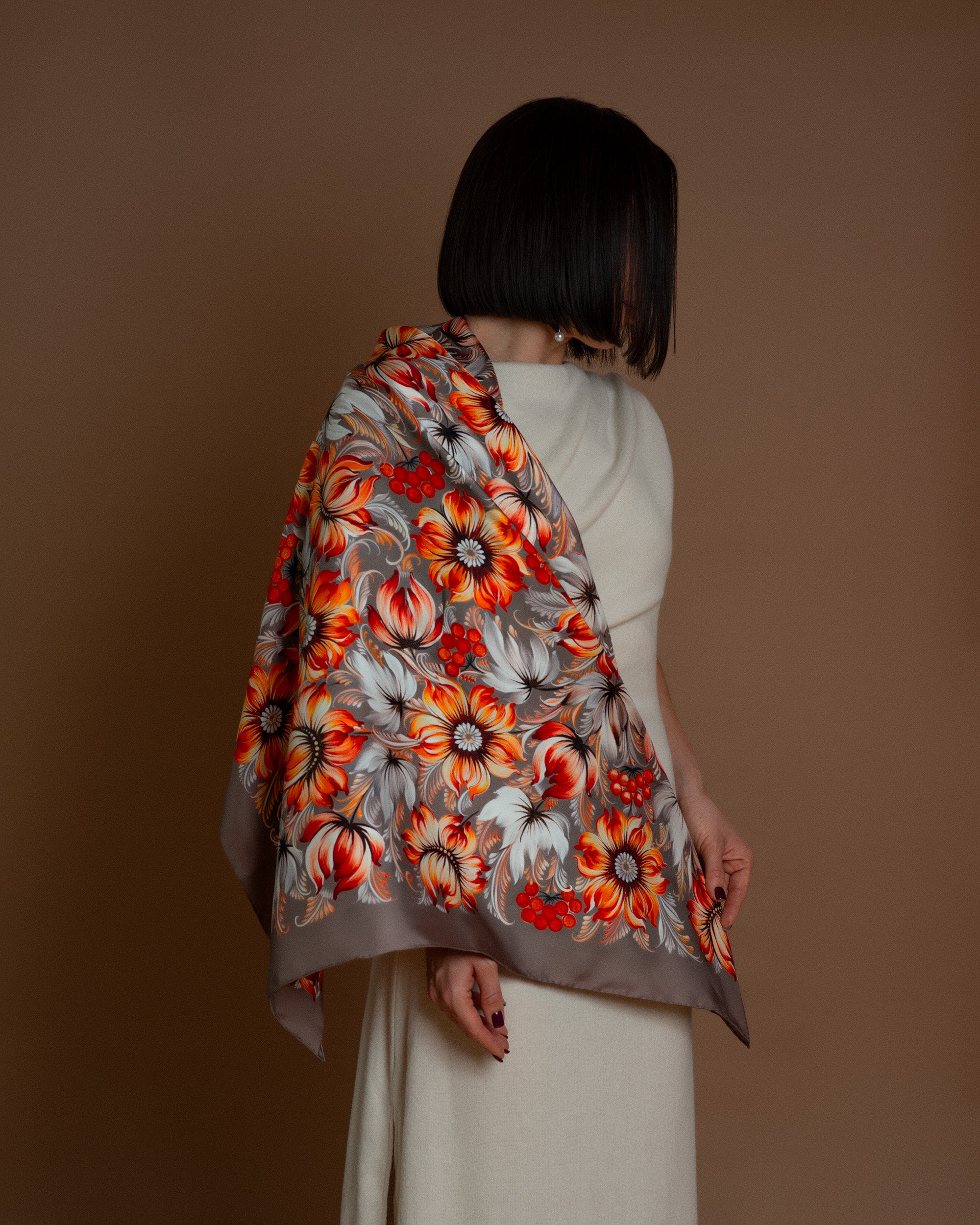 Silk Scarf "Golden Harvest"