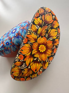 Golden Flame – Hand-Painted Eyeglass Case