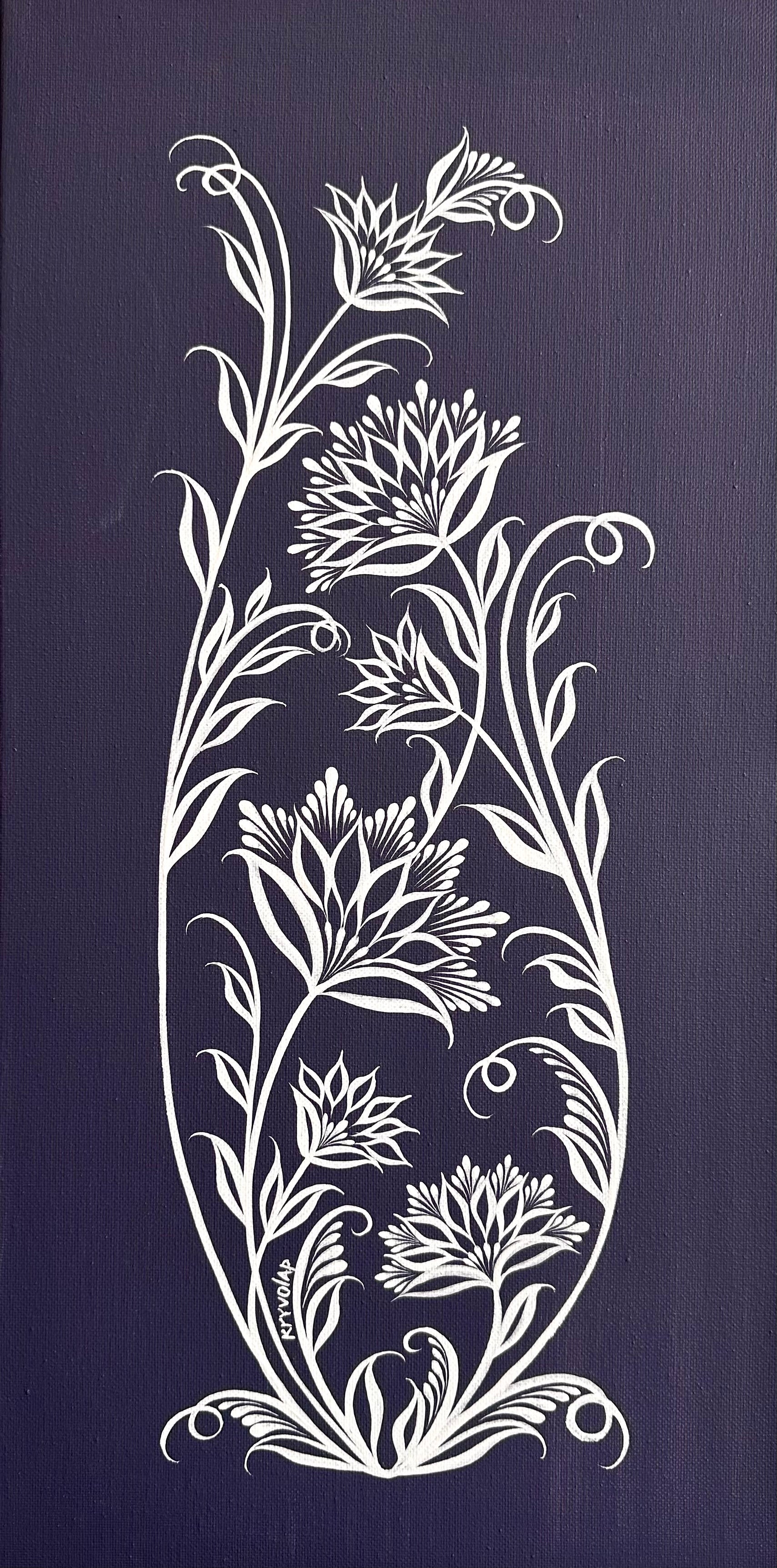 FLORAL GRACE - 10 in x 20 in (25.4 cm x 50.8 cm)