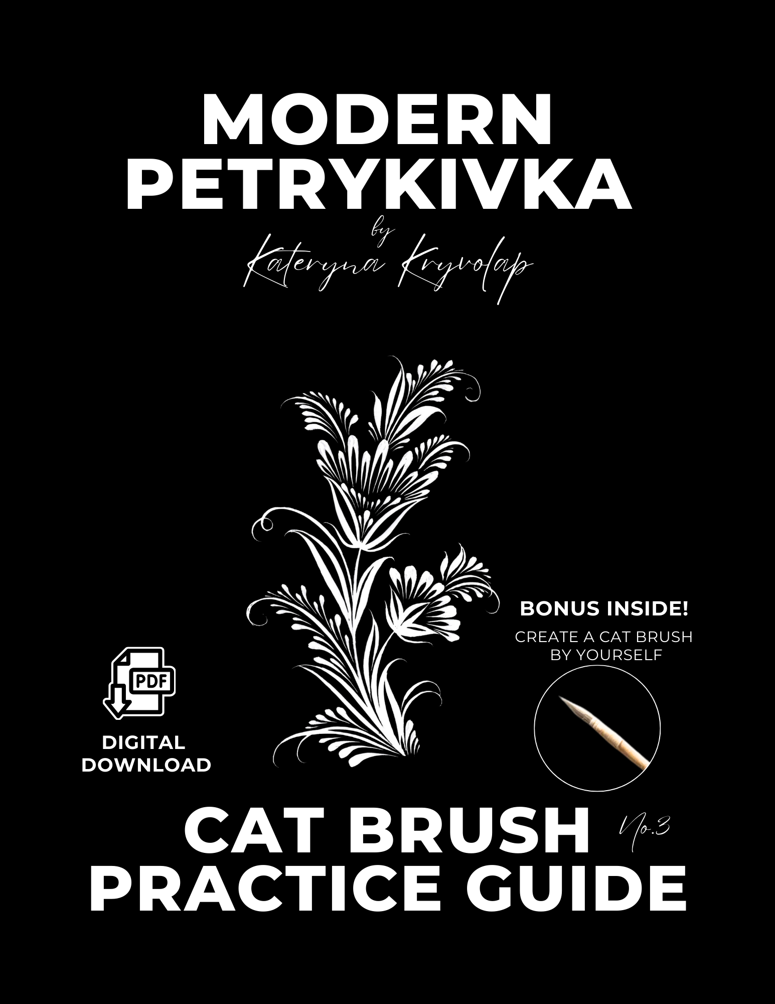 Petrykivka Art Cat Brush Practice Guide