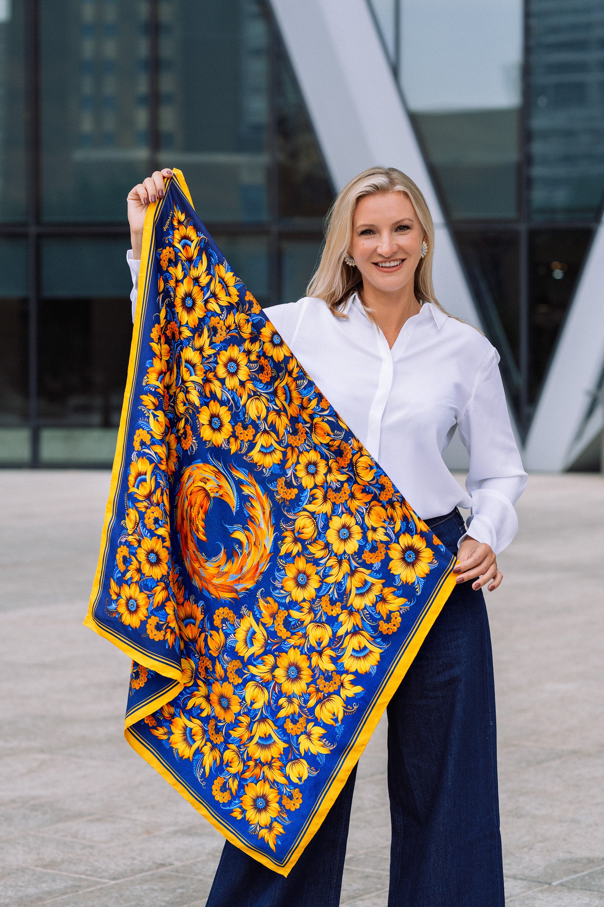 Silk Scarf "Heritage Flame"
