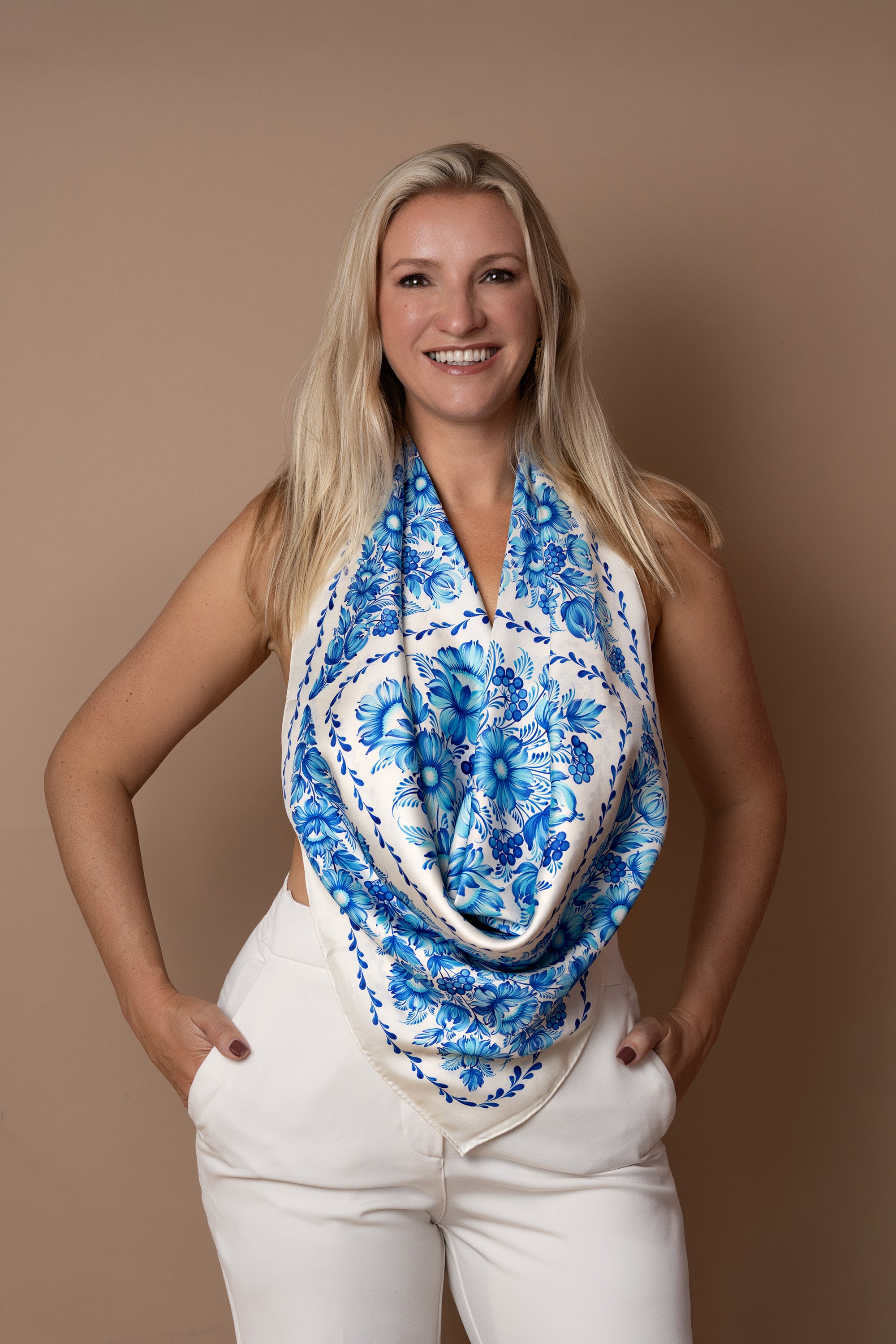 Silk Scarf "Blue Serenade"