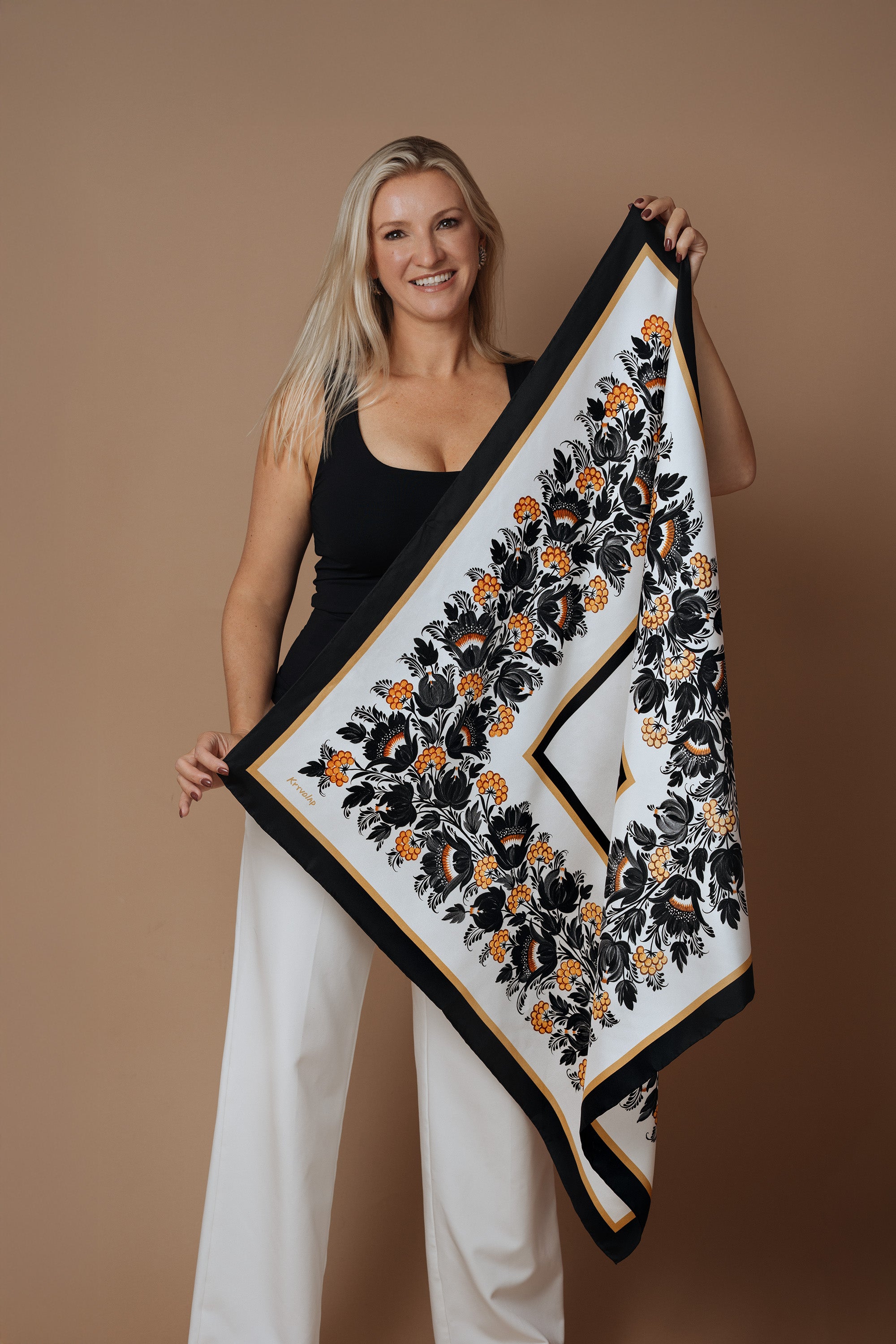 Silk Scarf "Golden Twilight"