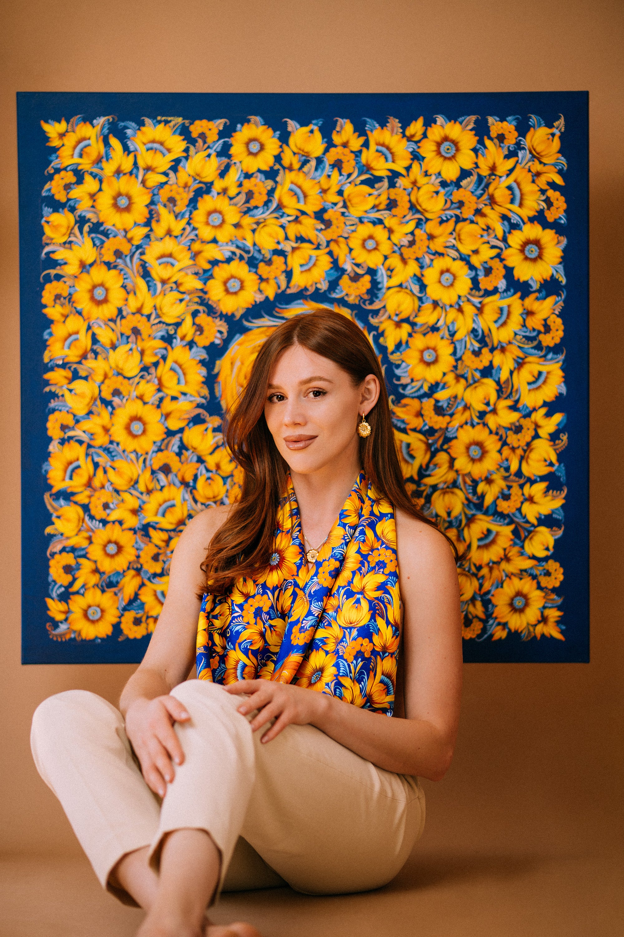 Silk Scarf "Heritage Flame"