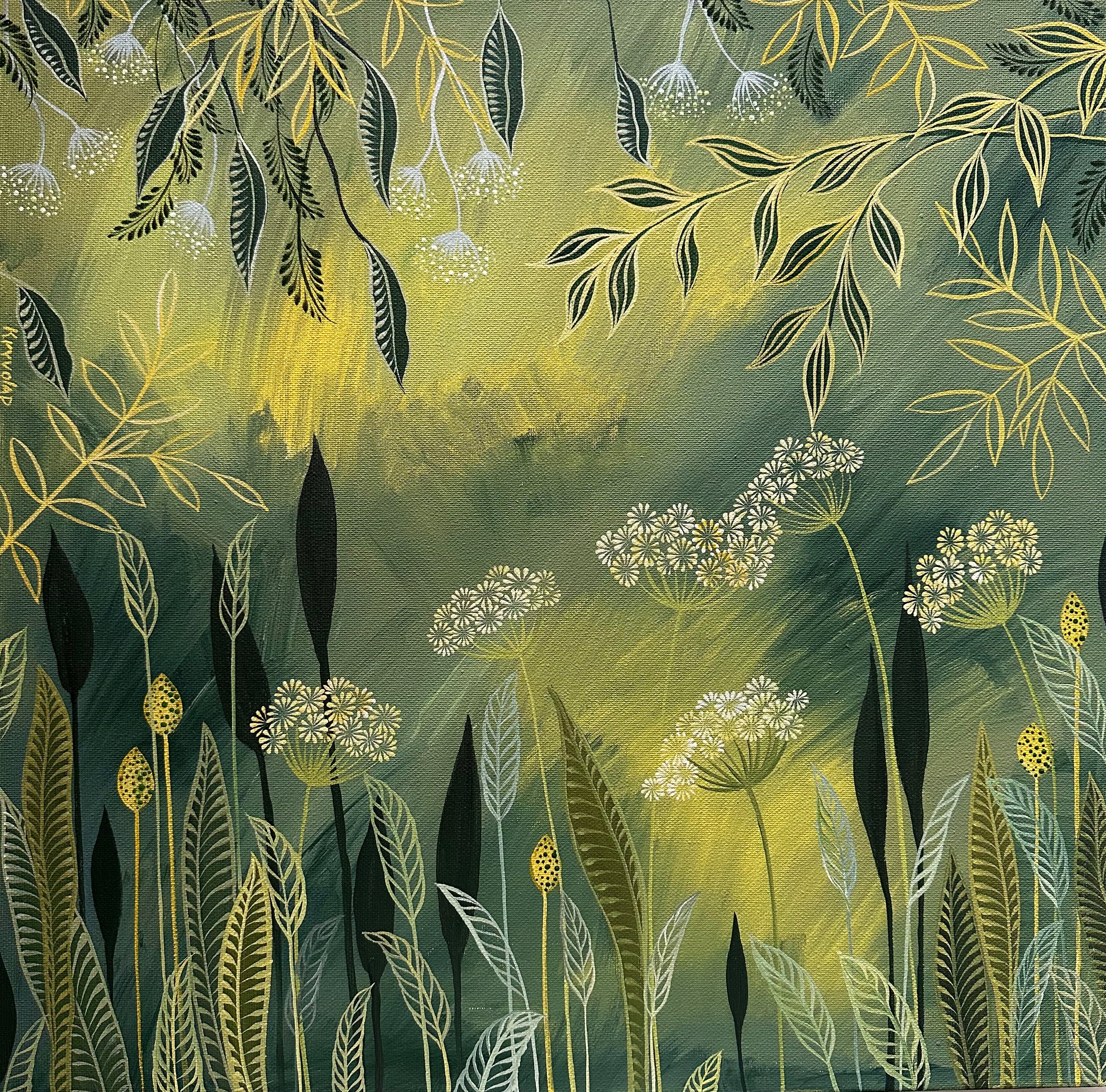 ECHOES OF GREEN - 18 in x 18 in (45.7 cm x 45.7 cm)