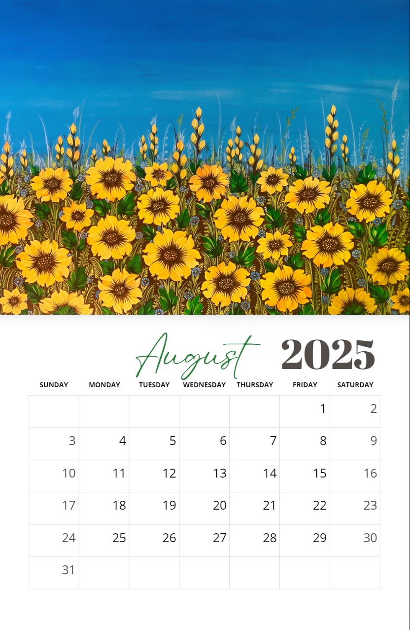 2025 Art Calendar: Featuring Paintings by Kateryna Kryvolap