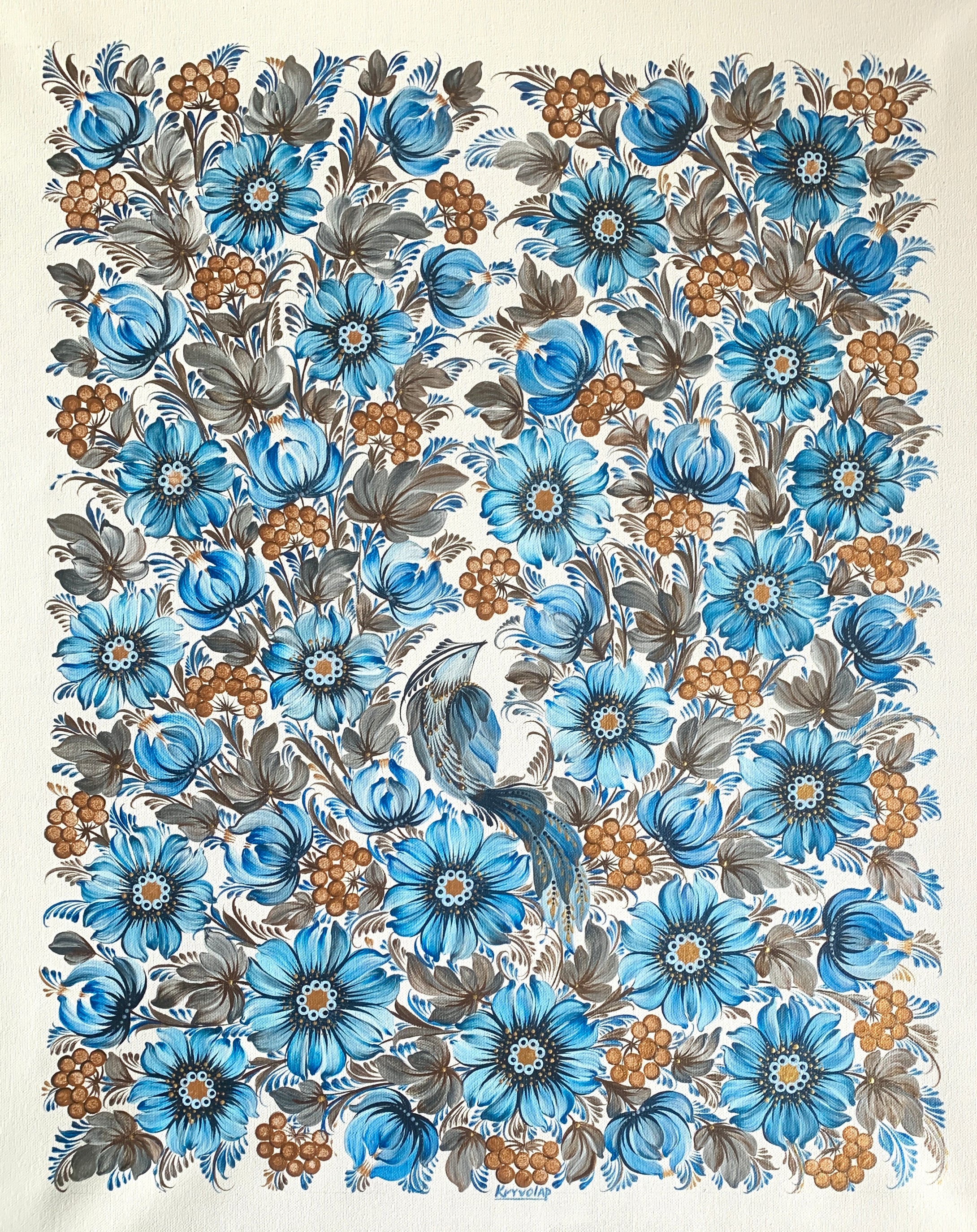 BLUE GARDEN -  - 24 in x 30 in (61 cm x 76.2 cm)
