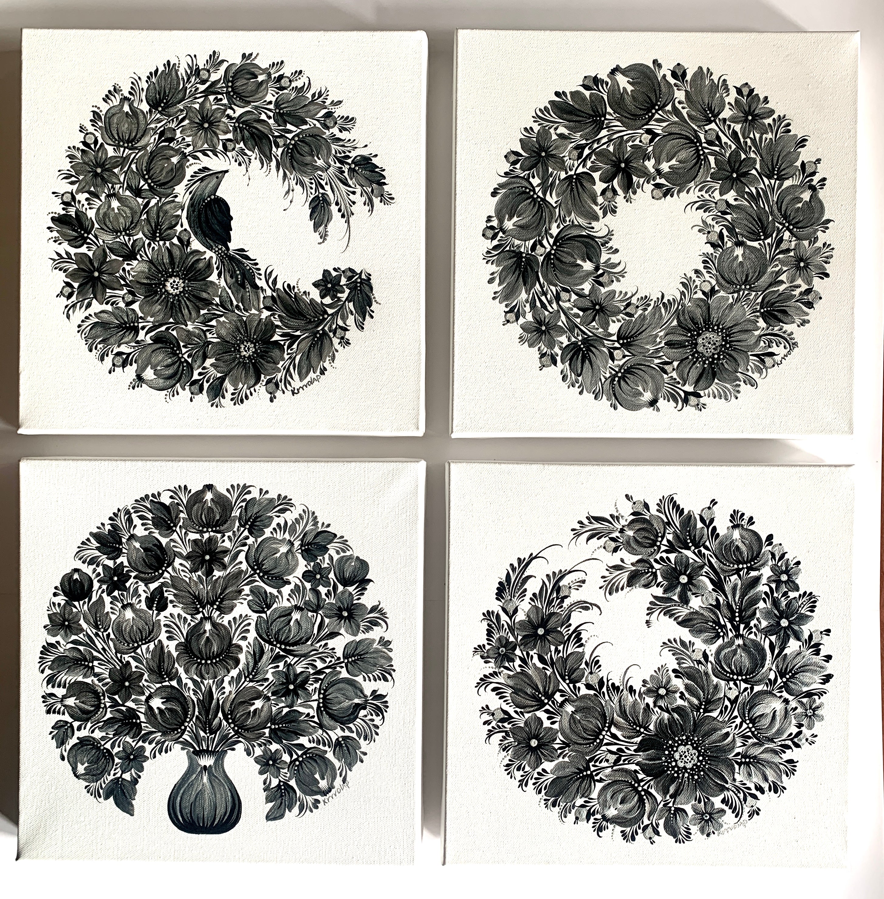 MONOCHROME QUARTET - 12 in x 12 in (30.4 cm x 30.4 cm)