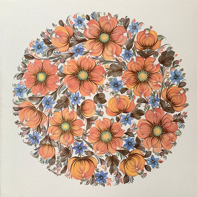 FLORAL FUSION - 18 in x 18 in (45.7 cm x 45.7 cm)