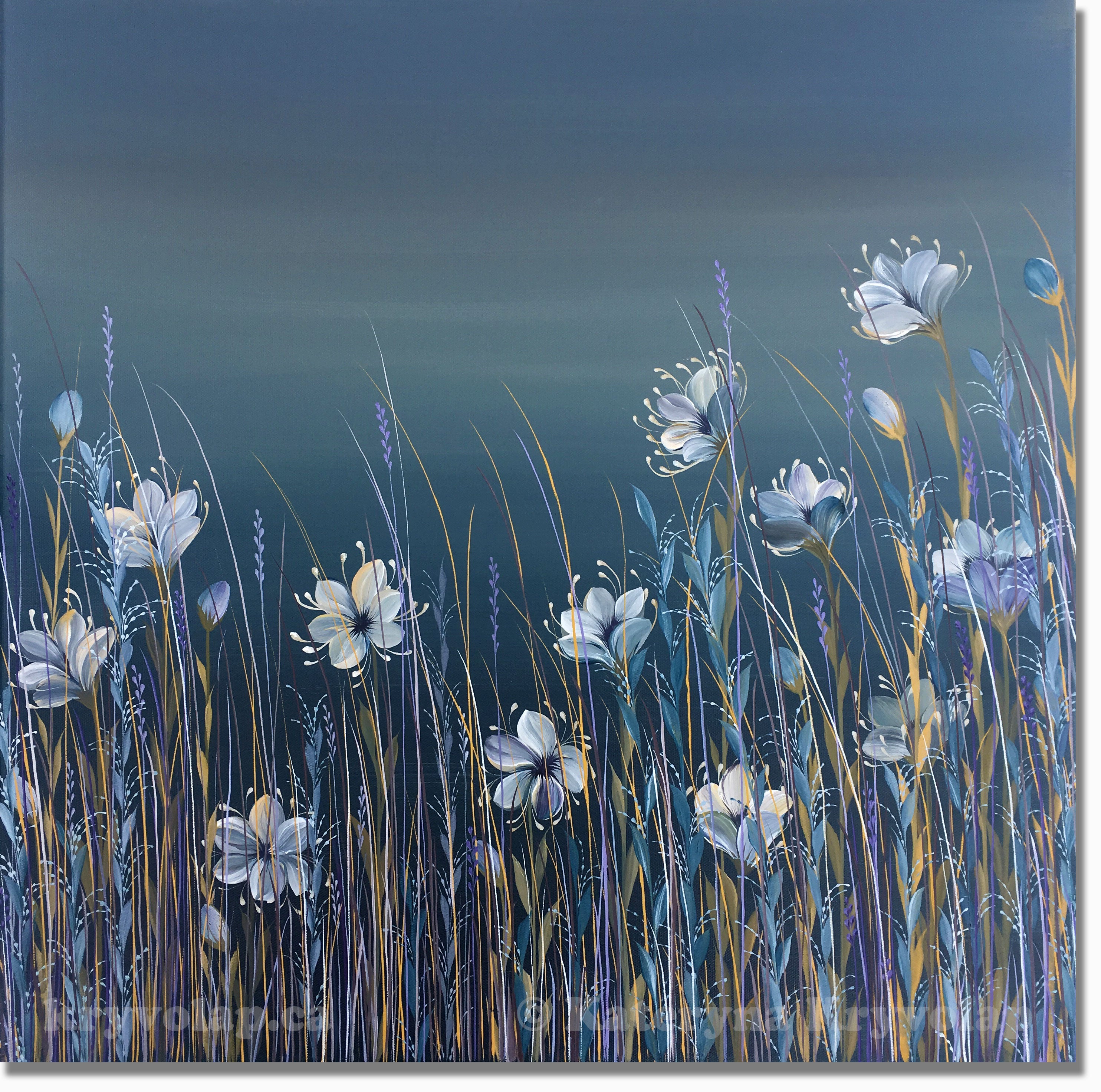 MIDNIGHT BLOOM - 24 in x 24 in (61 cm x 61 cm)