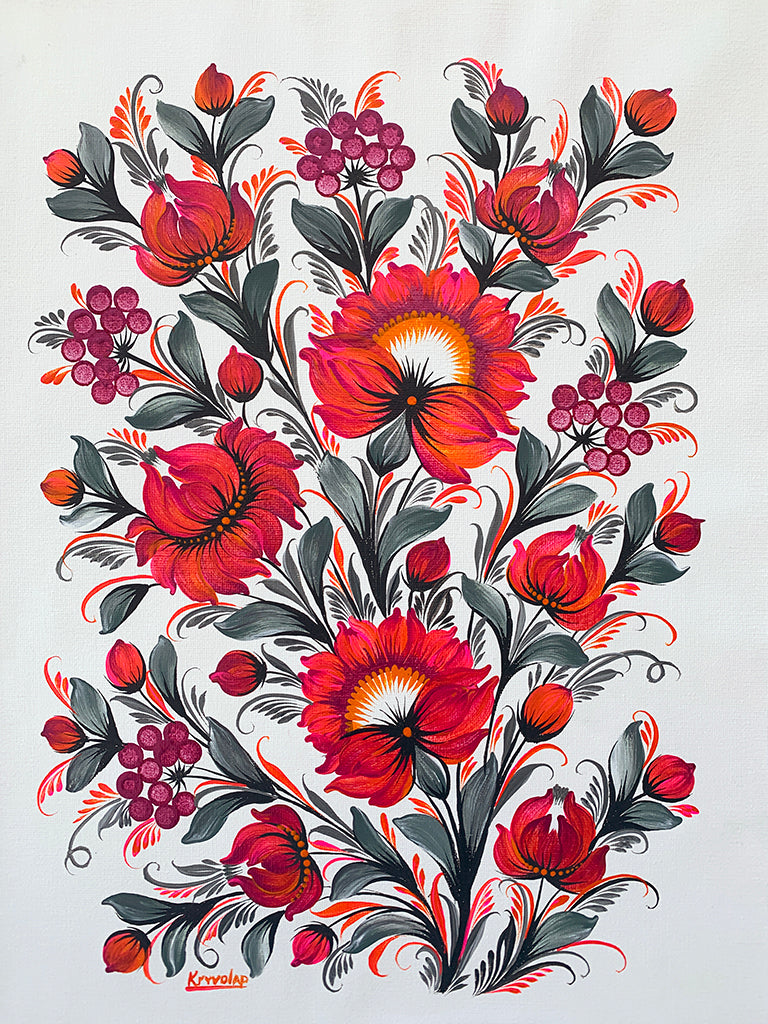 WILD ROSE BLOOMING - 16 in x 20 in (41 cm x 51 cm)
