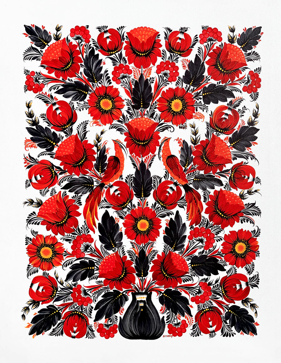 RED & BLACK - 22 in x 28 in (55.9 cm x 71 cm)