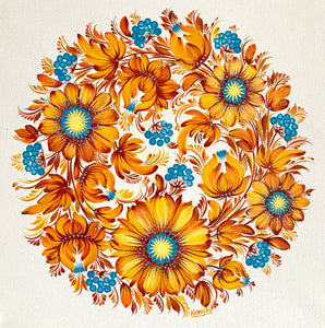 FLOWER MEDALLION 2 - 12 in x 12 in (30.4 cm x 30.4 cm)