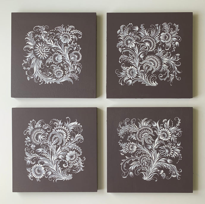 GLOWING FLOWERS COLLECTION - 10 in x 10 in (25.4 cm x 25.4 cm)