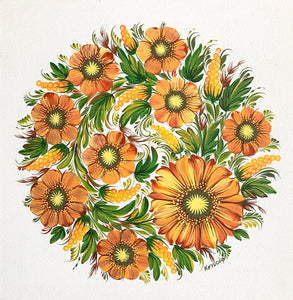 FLOWER MEDALLION 3 - 12 in x 12 in (30.4 cm x 30.4 cm)