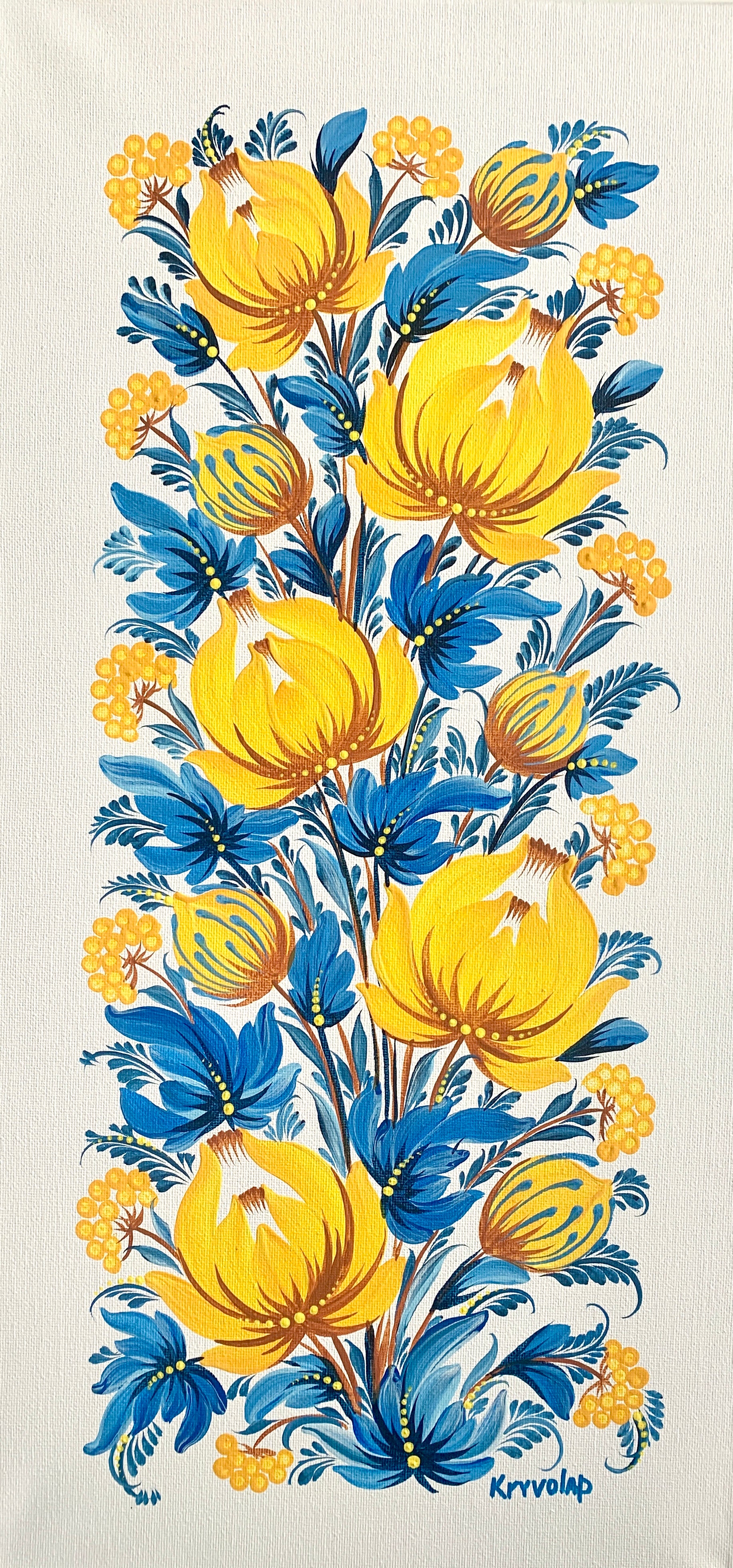 UKRAINIAN MOTIVES - 10 in x 20 in (25.4 cm x 50.8 cm)