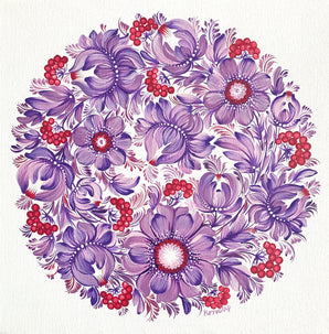 FLOWER MEDALLION 6 - 12 in x 12 in (30.4 cm x 30.4 cm)