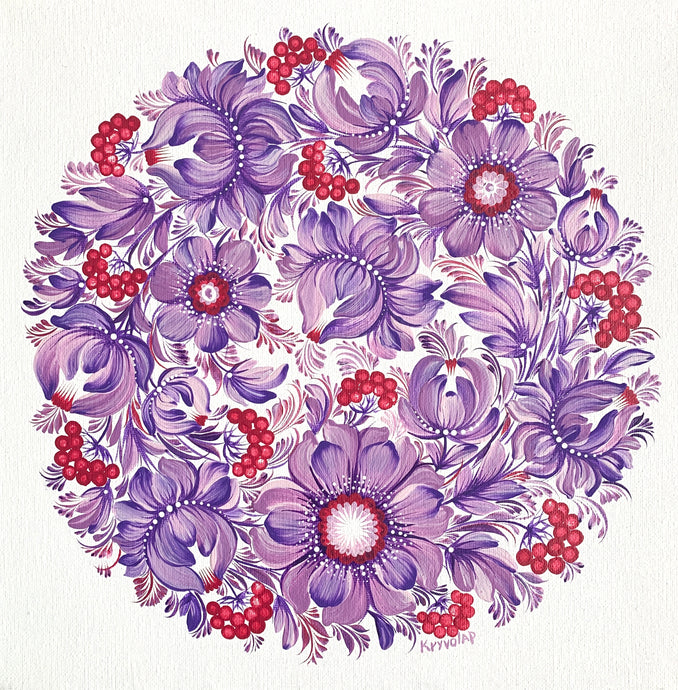 FLOWER MEDALLION 6 - 12 in x 12 in (30.4 cm x 30.4 cm)