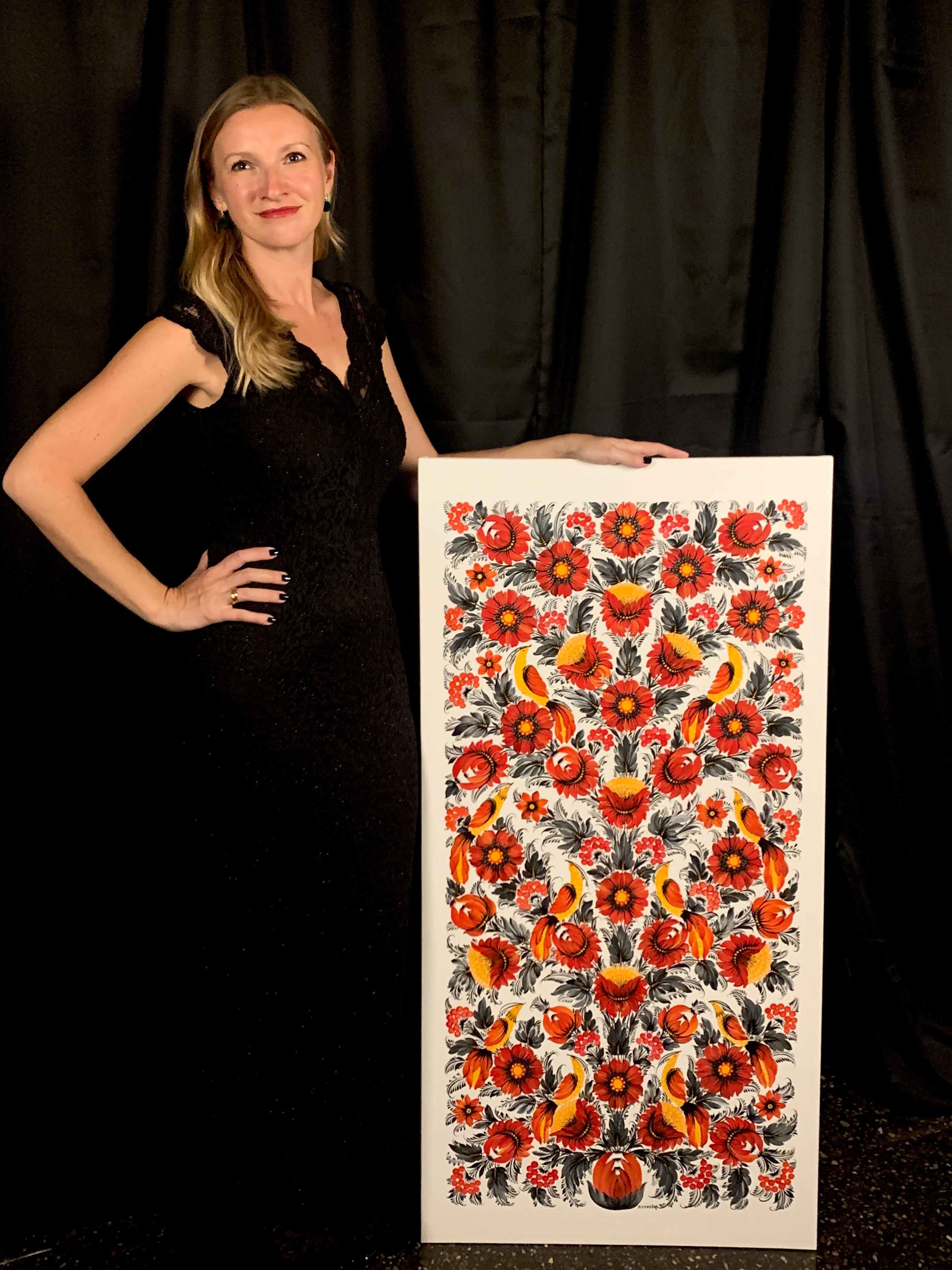 SYMPHONY OUT OF CRIMSON  - 24 in x 48 in (61 cm x 122 cm)
