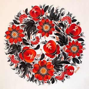 FLOWER MEDALLION 9 - 12 in x 12 in (30.4 cm x 30.4 cm)