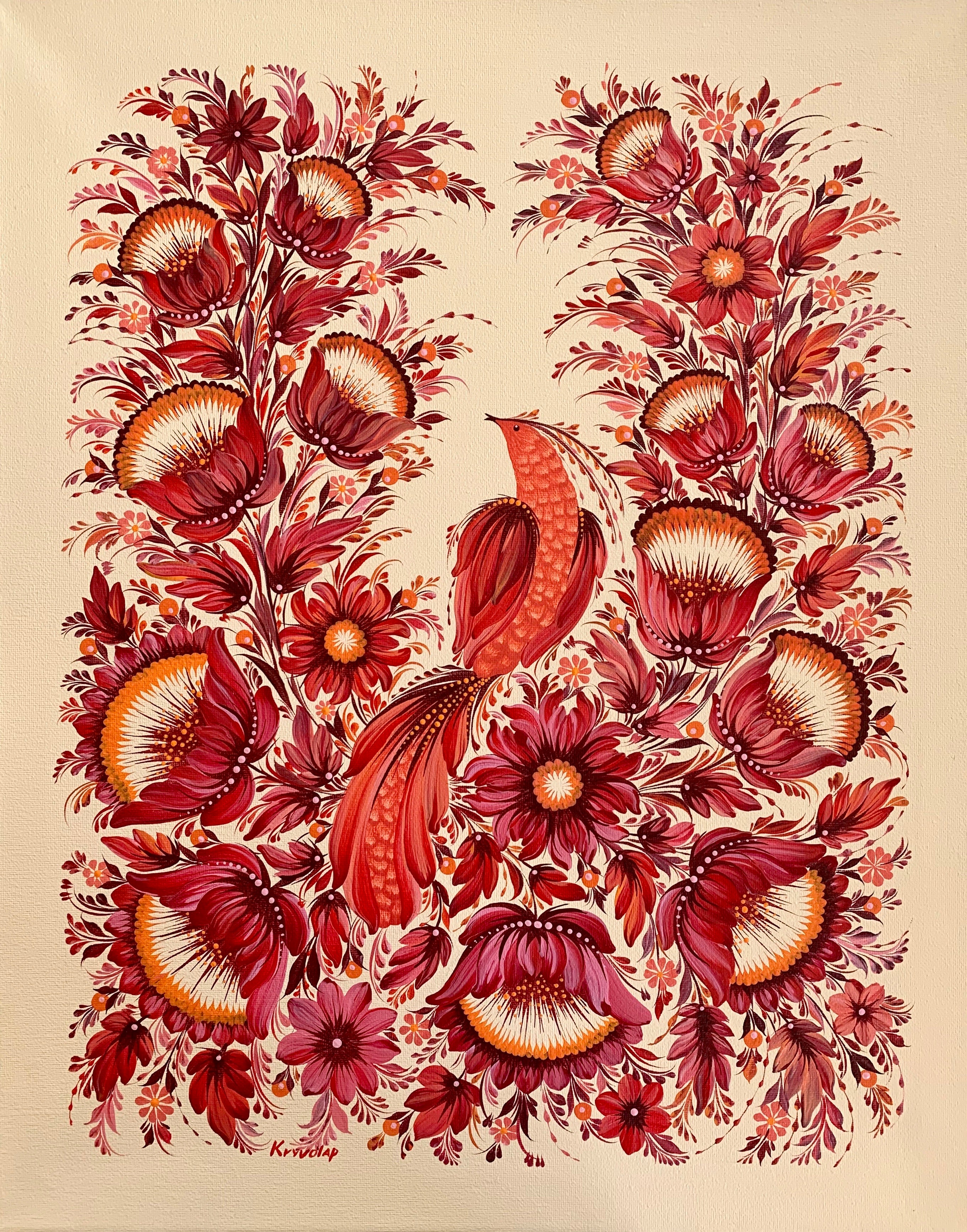RED GOWK - 16 in x 20 in (40.6 cm x 50.8 cm)