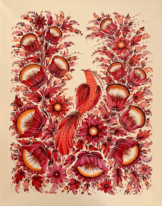 RED GOWK - 16 in x 20 in (40.6 cm x 50.8 cm)