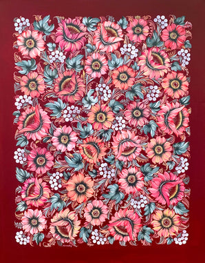 BLOOMING RUBY - 24 in x 30 in (61 cm x 76.2 cm)