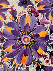 MOONRISE MYSTIQUE FLOWERS - 18 in x 26 in (45.7 cm x 66 cm)