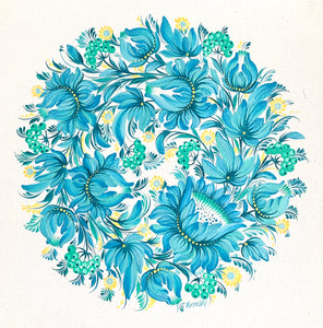 FLOWER MEDALLION 5 - 12 in x 12 in (30.4 cm x 30.4 cm)
