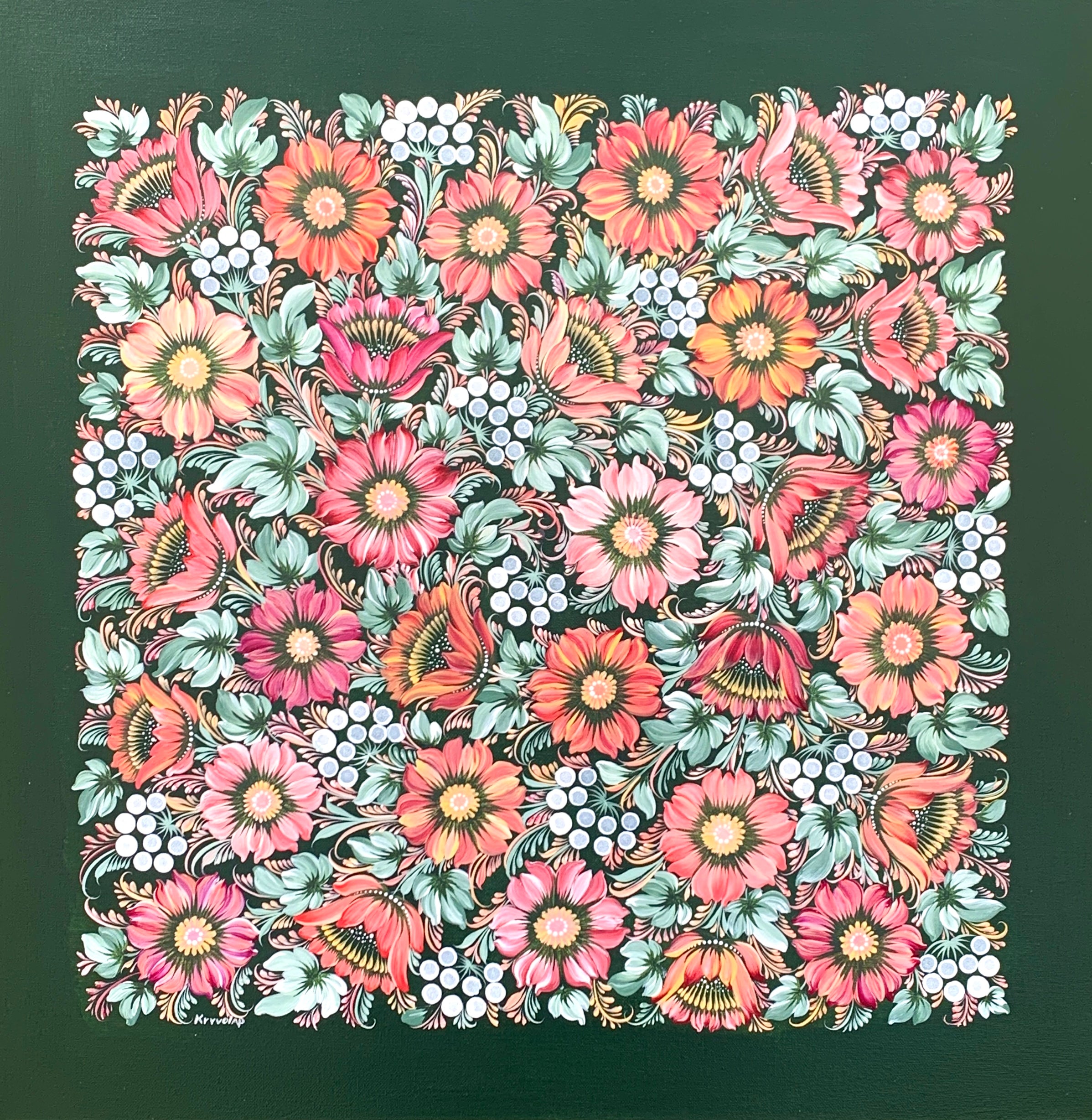 BLOOMING EMERALD - 24 in x 24 in (61 cm x 61 cm)