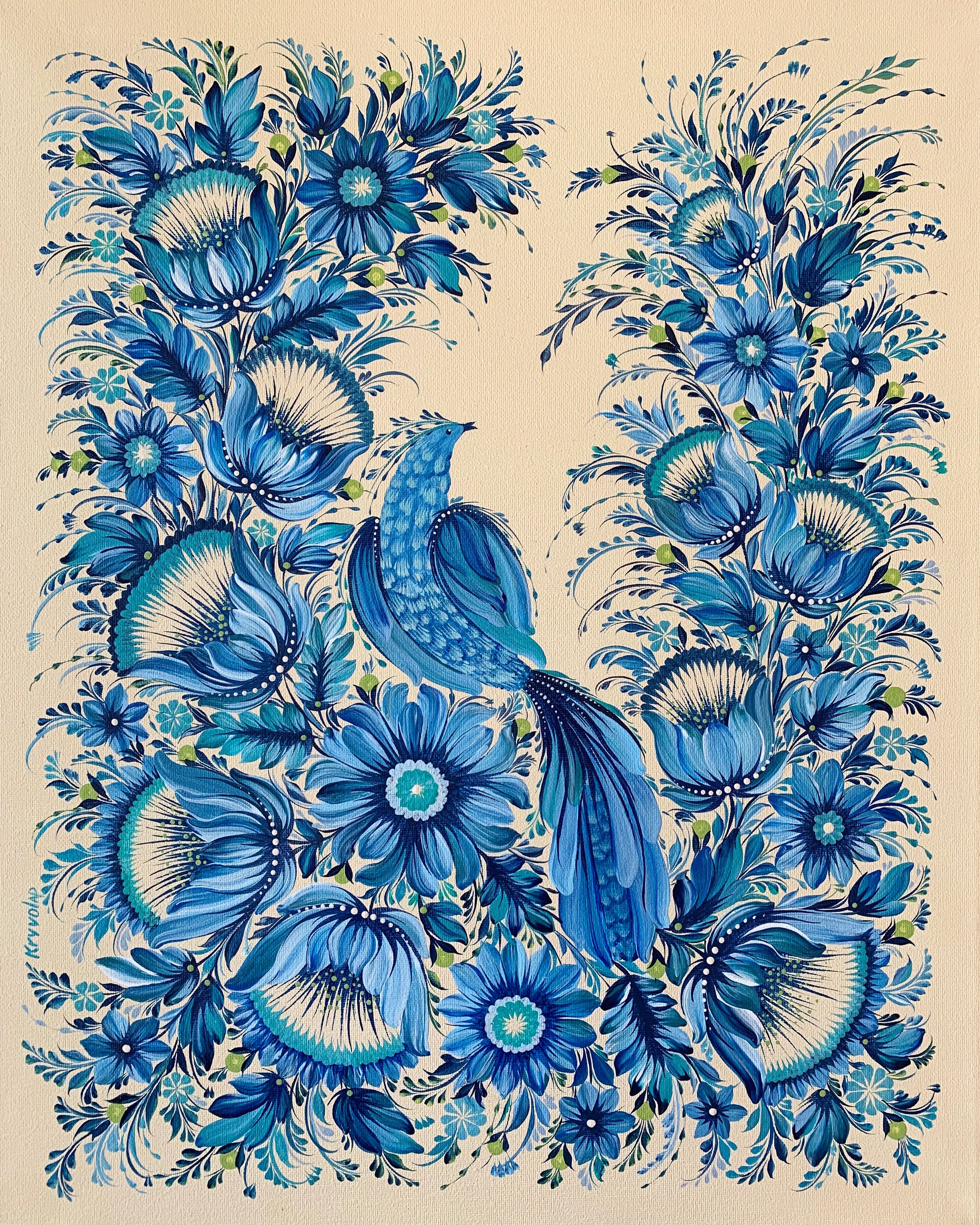 BLUE GOWK - 16 in x 20 in (40.6 cm x 50.8 cm)