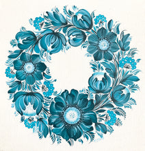 CIRCLET OF FLOWERS - 12 in x 12 in (30.4 cm x 30.4 cm)