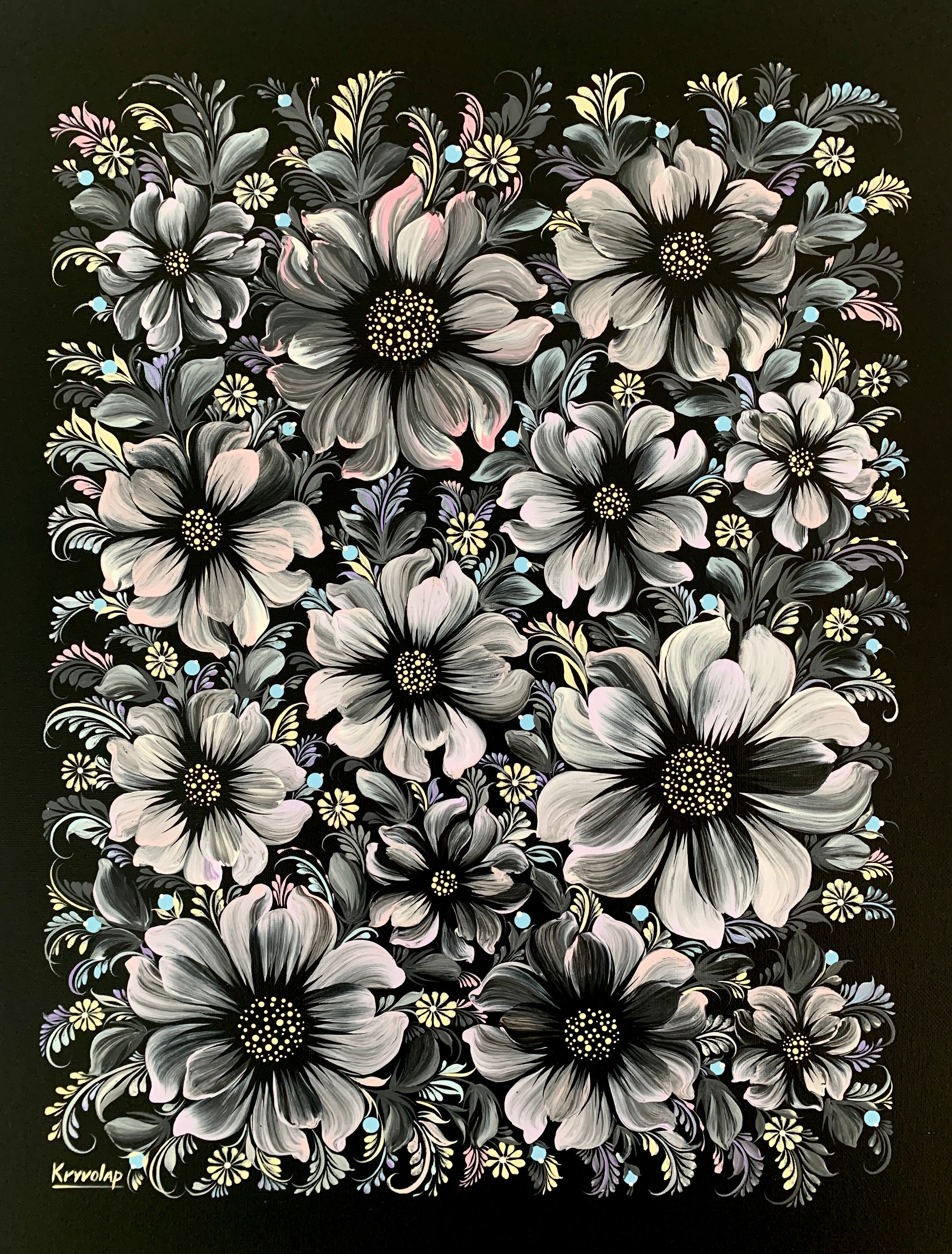 NIGHT BLOOMING TWO - 16 in x 20 in (40.6 cm x 50.8 cm)