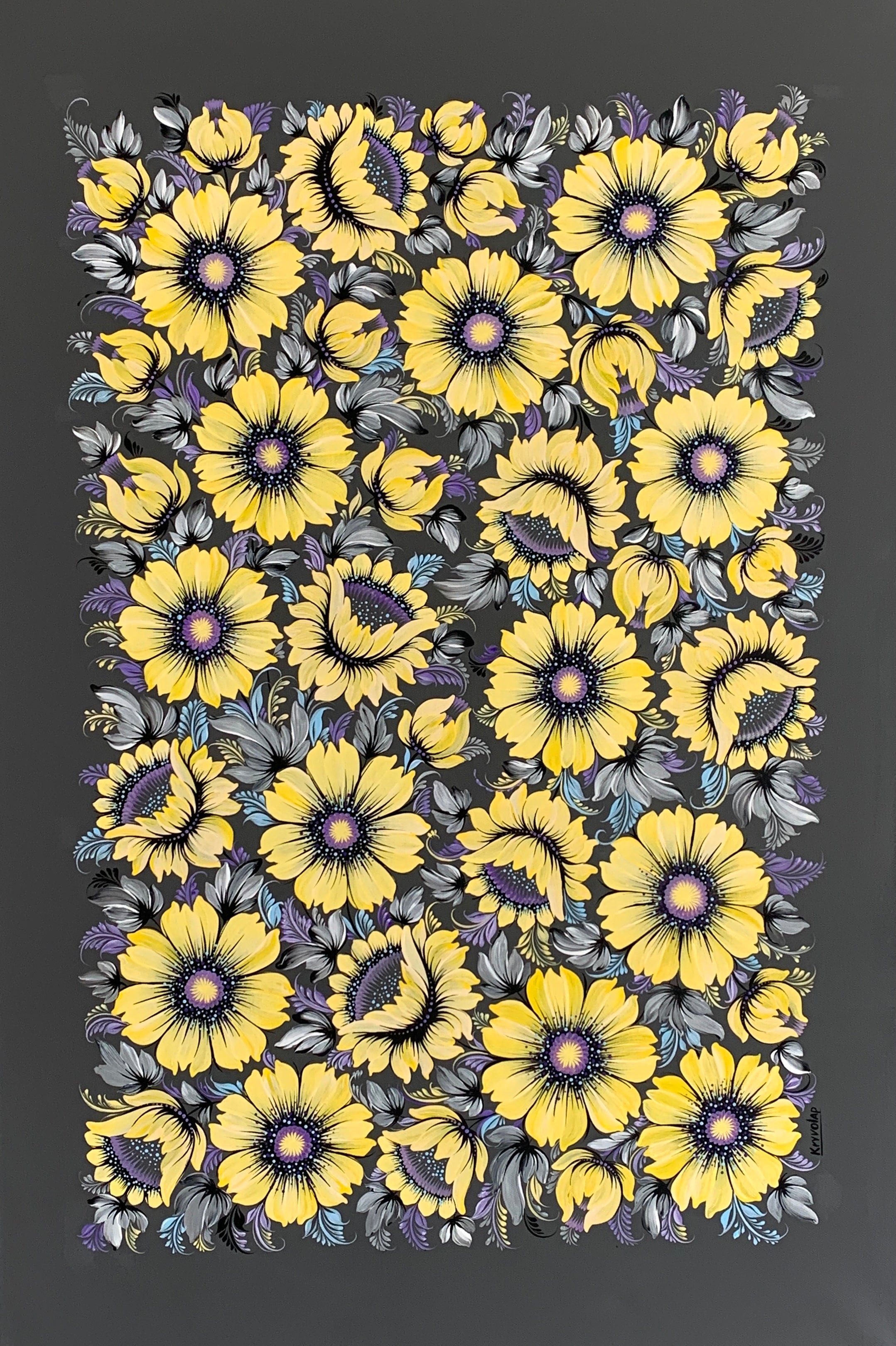 SUNFLOWER TAPESTRY - 24 in x 36 in (61 cm x 92 cm)