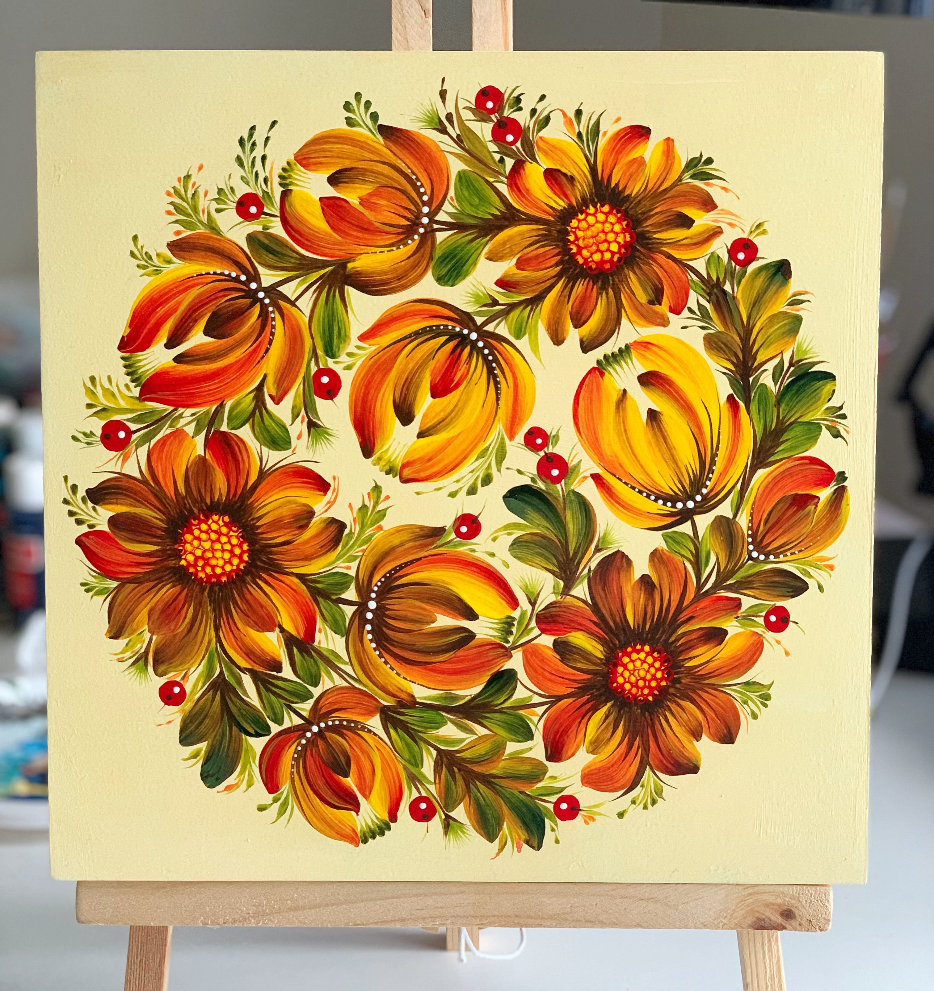 FLOWER CROWN - 10 in x 10 in (25.4 cm x 25.4 cm)
