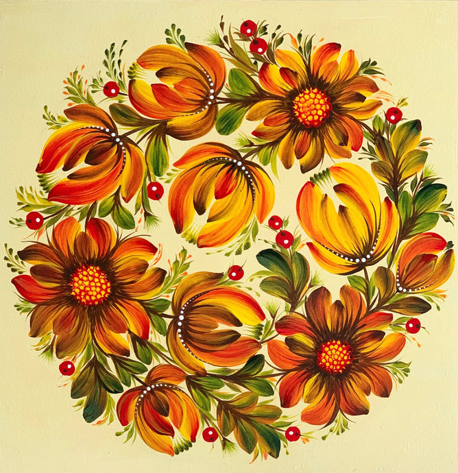 FLOWER CROWN - 10 in x 10 in (25.4 cm x 25.4 cm)